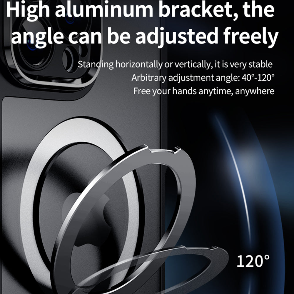 Magnetic Phone Case for iPhone 14 Pro Ring Kickstand Matte Phone Cover