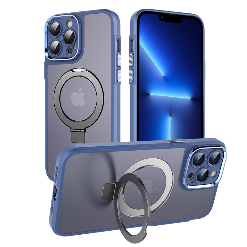 Ring Holder Kickstand Phone Case for iPhone 13 Pro Matte Magnetic Phone Cover