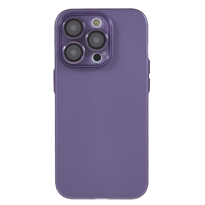 For iPhone 14 Pro Anti-drop Phone Case Matte TPU Protective Cover with Metal Camera Lens Ring