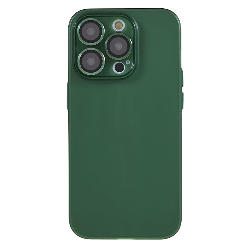 For iPhone 14 Pro Anti-drop Phone Case Matte TPU Protective Cover with Metal Camera Lens Ring