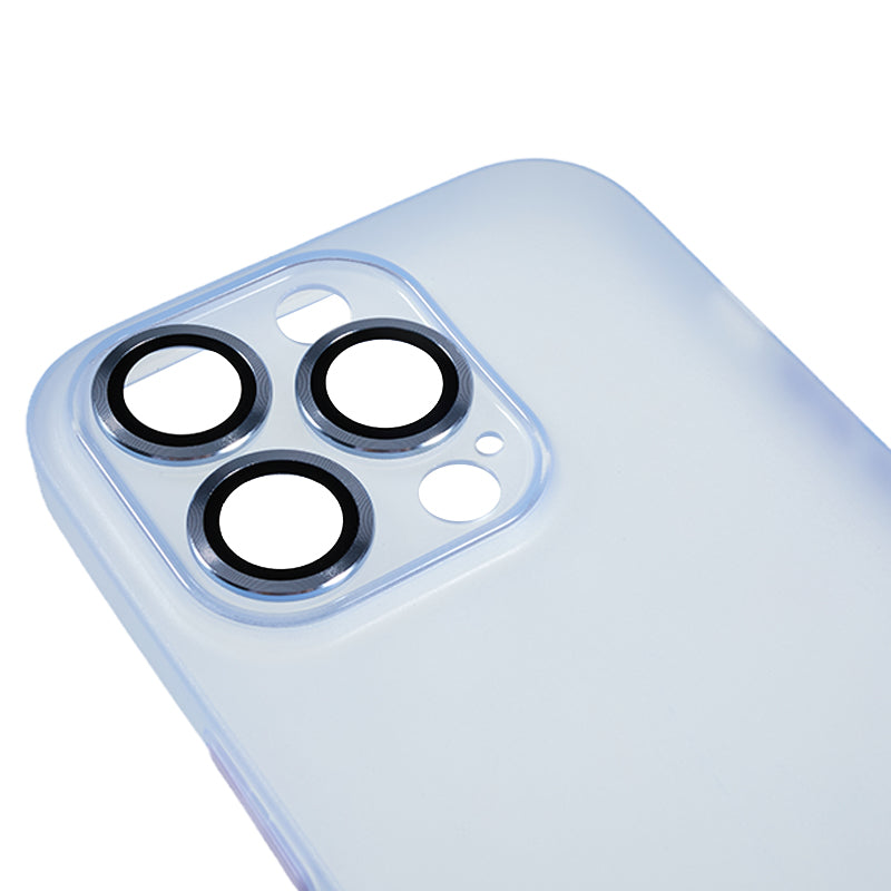 For iPhone 13 Pro 6.1 inch Slim Phone Case Shockproof Matte TPU Phone Cover with Metal Camera Lens Frame