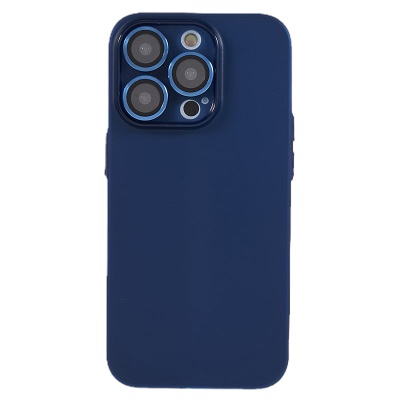 For iPhone 13 Pro 6.1 inch Slim Phone Case Shockproof Matte TPU Phone Cover with Metal Camera Lens Frame