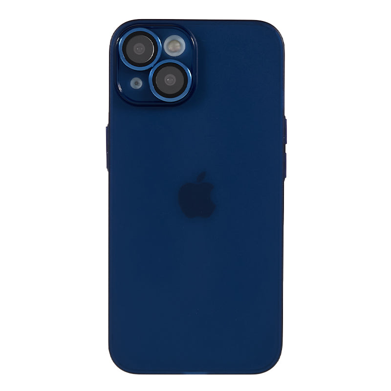 For iPhone 14 Anti-drop Phone Case Matte TPU Anti-fingerprint Cover with Metal Lens Ring