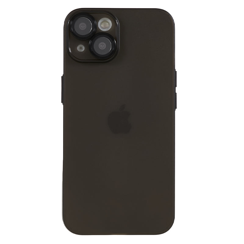 For iPhone 14 Anti-drop Phone Case Matte TPU Anti-fingerprint Cover with Metal Lens Ring