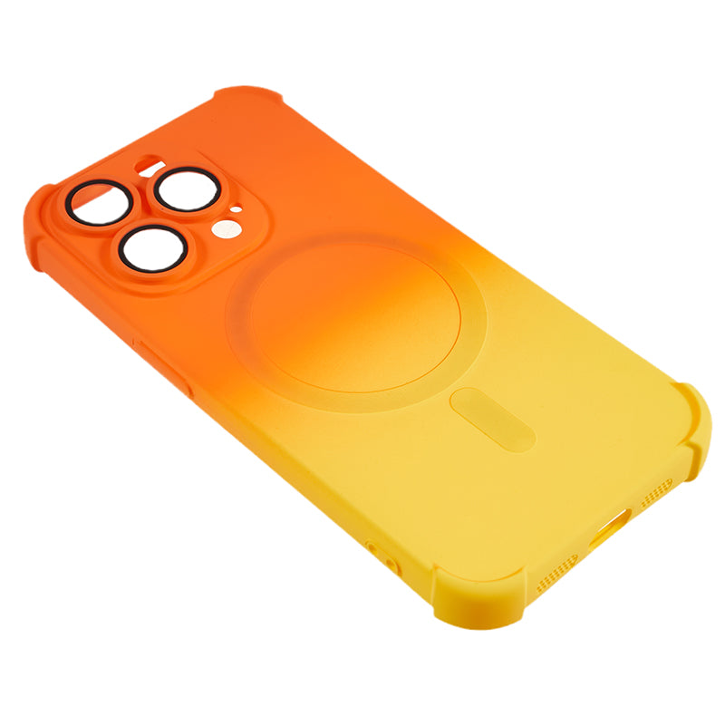 Magnetic Gradient Case for iPhone 14 Pro TPU Corner Cushion Phone Cover with Camera Lens Protector