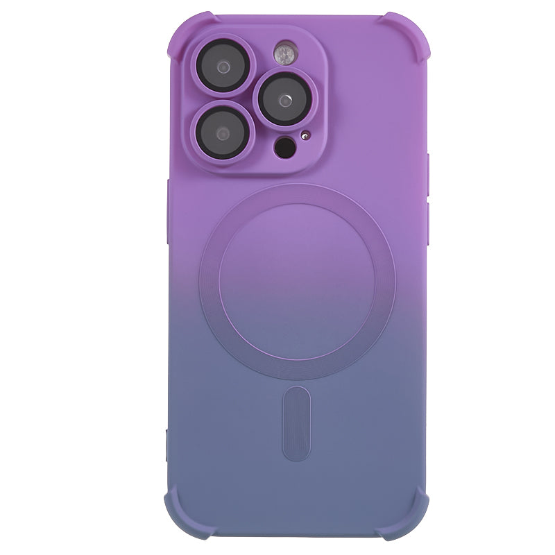 Magnetic Phone Case for iPhone 14 Pro Max Gradient Colors Design Soft TPU Cover with Camera Lens Protector