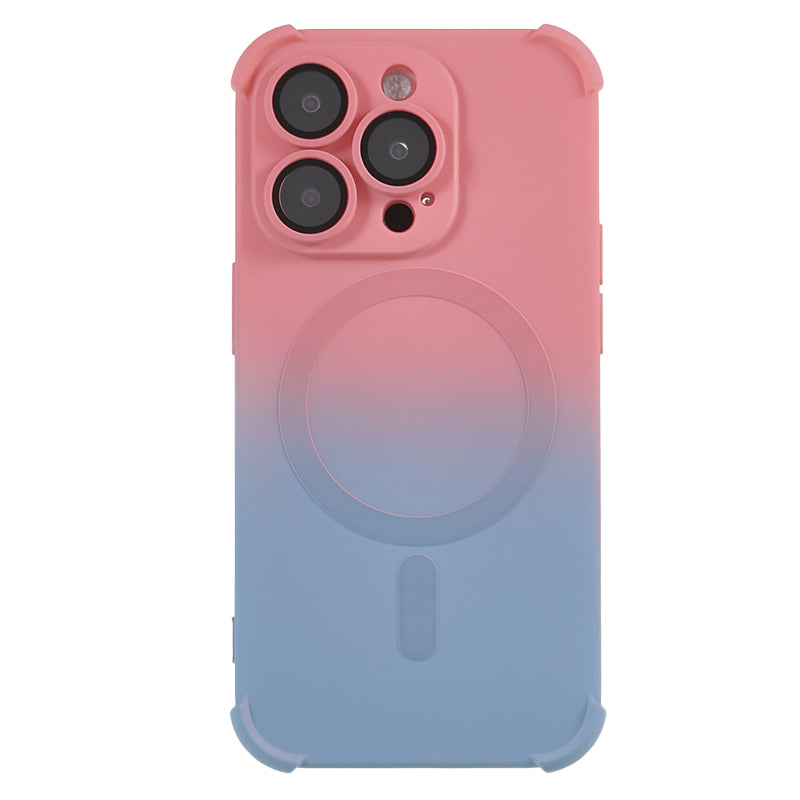 Gradient Magnetic Case for iPhone 13 Pro 6.1 inch Soft TPU Shockproof Protective Phone Cover with Camera Lens Protector