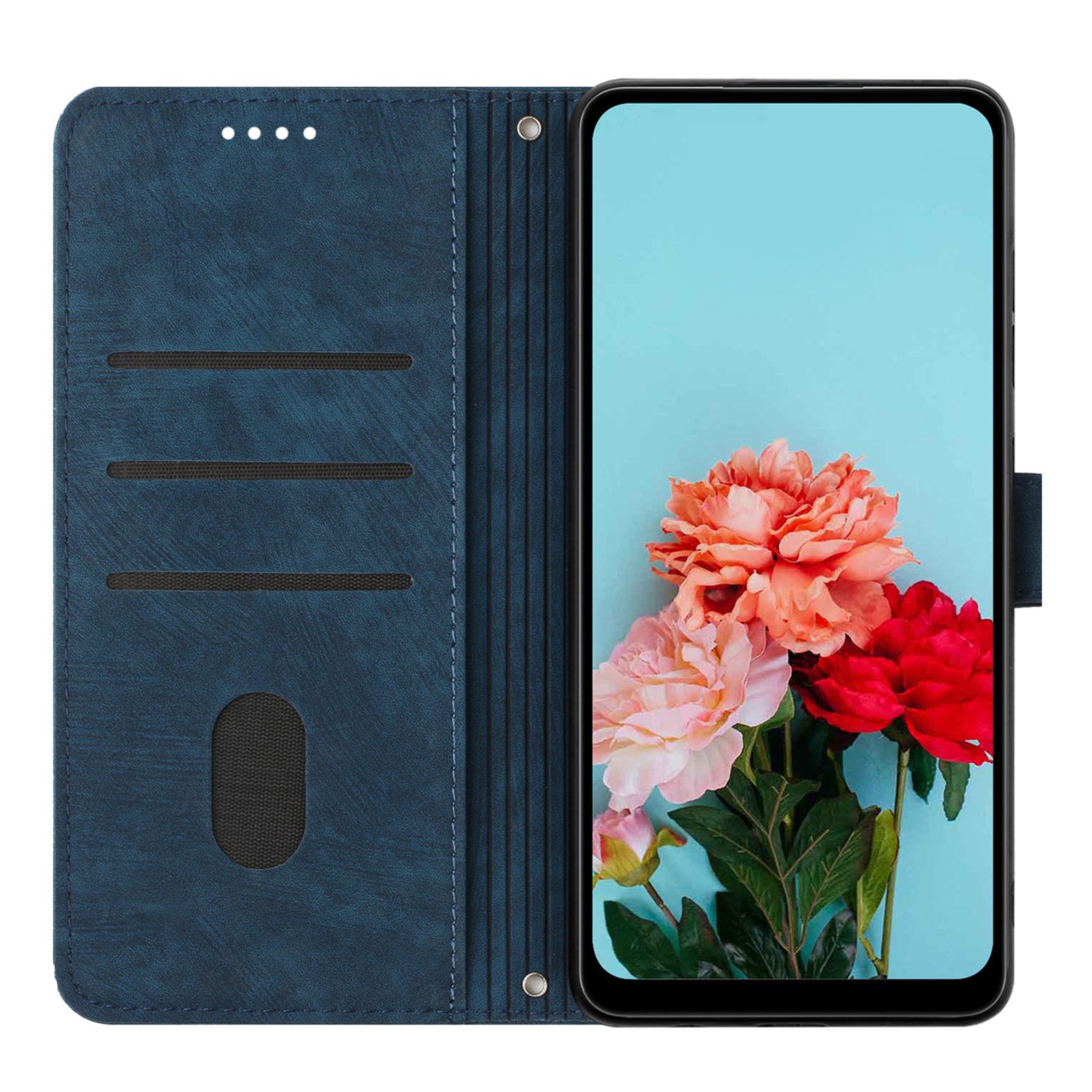 For iPhone 13 mini Stand Wallet PU Leather Phone Case Skin-touch Lines Imprinted Cover