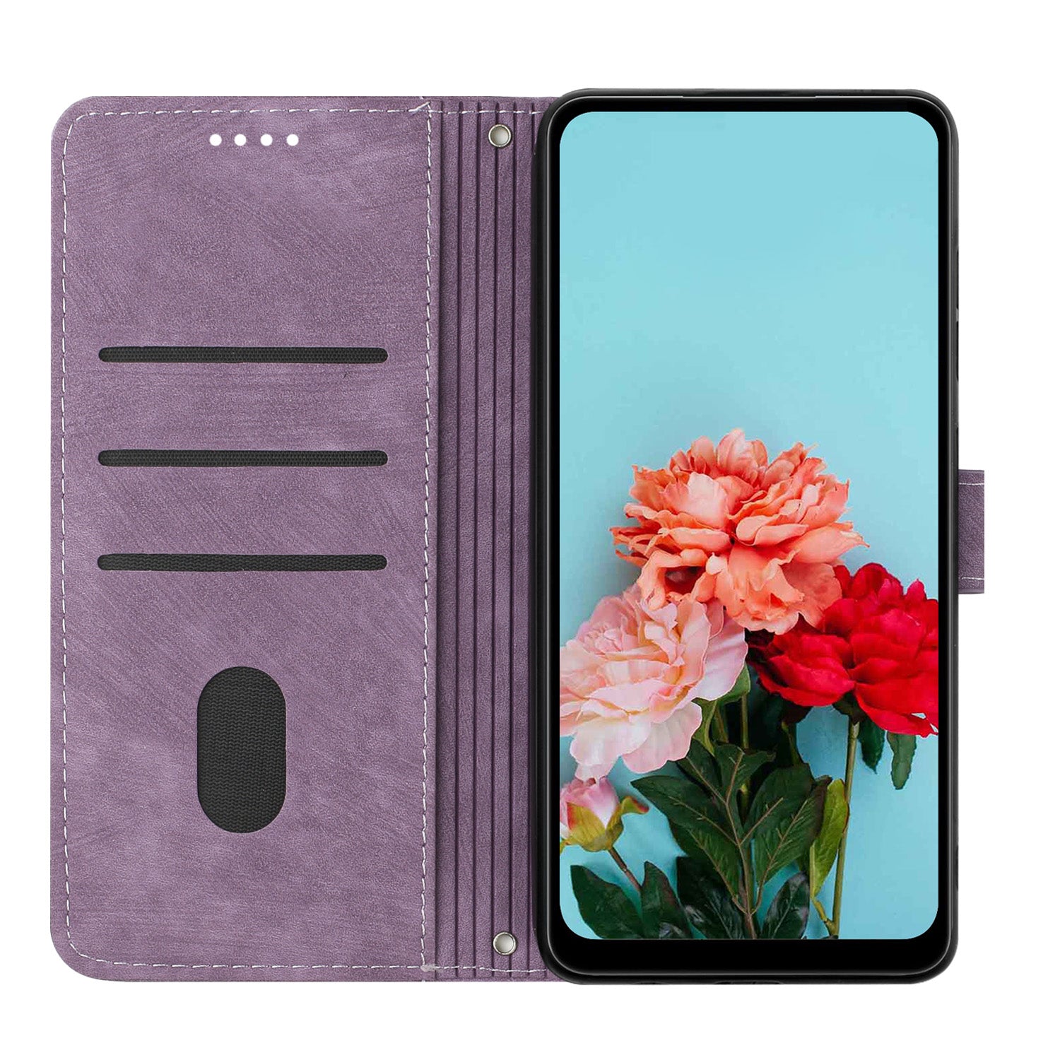 For Samsung Galaxy A73 5G Wallet Phone Case PU Leather Lines Imprinted Shell Stand Phone Cover
