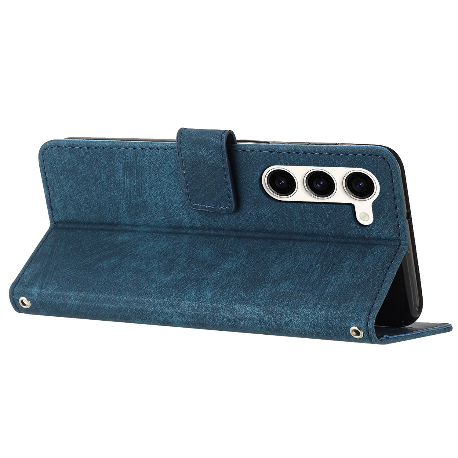 For Samsung Galaxy S23 Wallet Case PU Leather Folio Flip Shell Lines Imprinted Stand Phone Cover