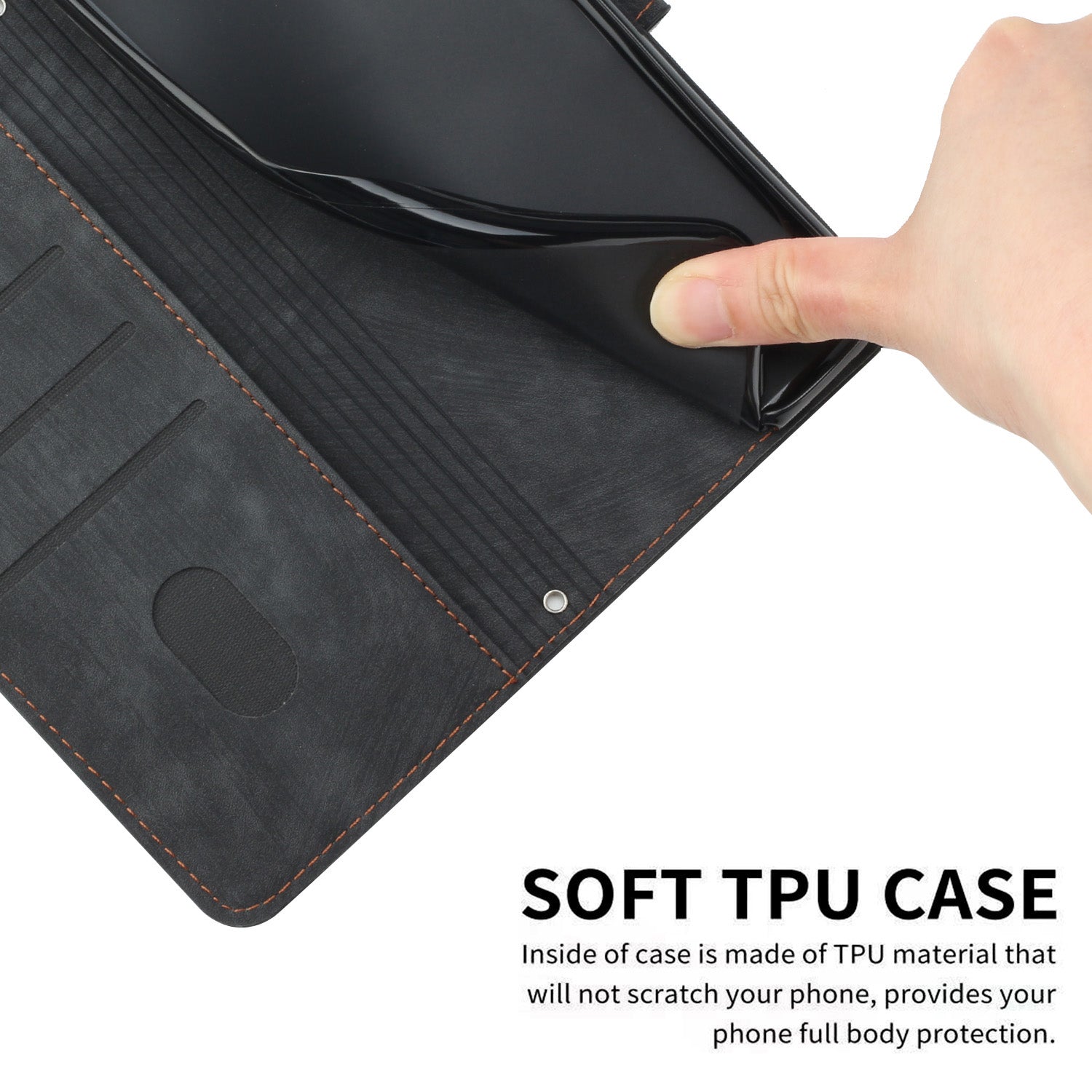 Shockproof Case for Samsung Galaxy S22 5G Wallet Phone Shell Skin-Touch Lines Imprinted PU Leather Cover