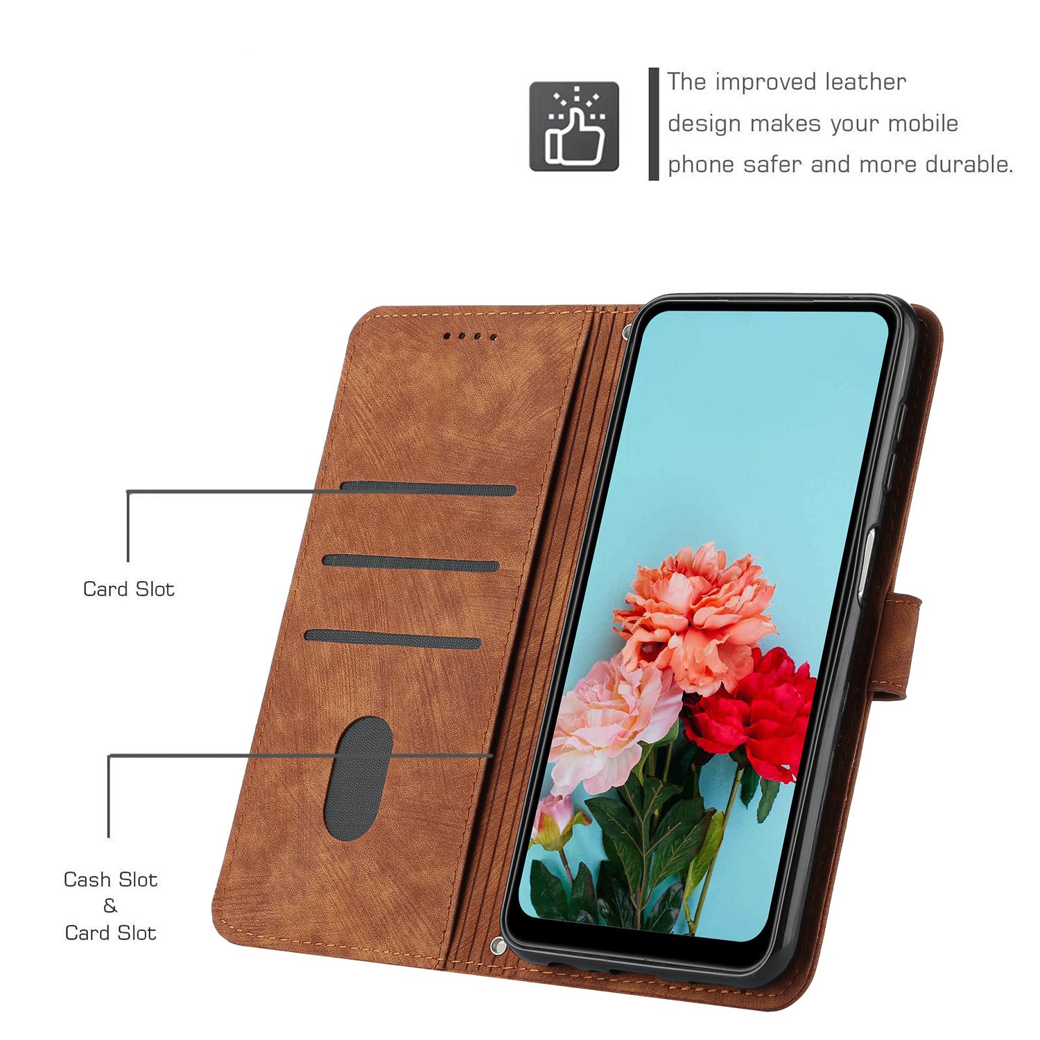 For Samsung Galaxy S22 Ultra 5G Anti-Drop Phone Case Skin-Touch Lines Imprinted PU Leather Wallet Cover