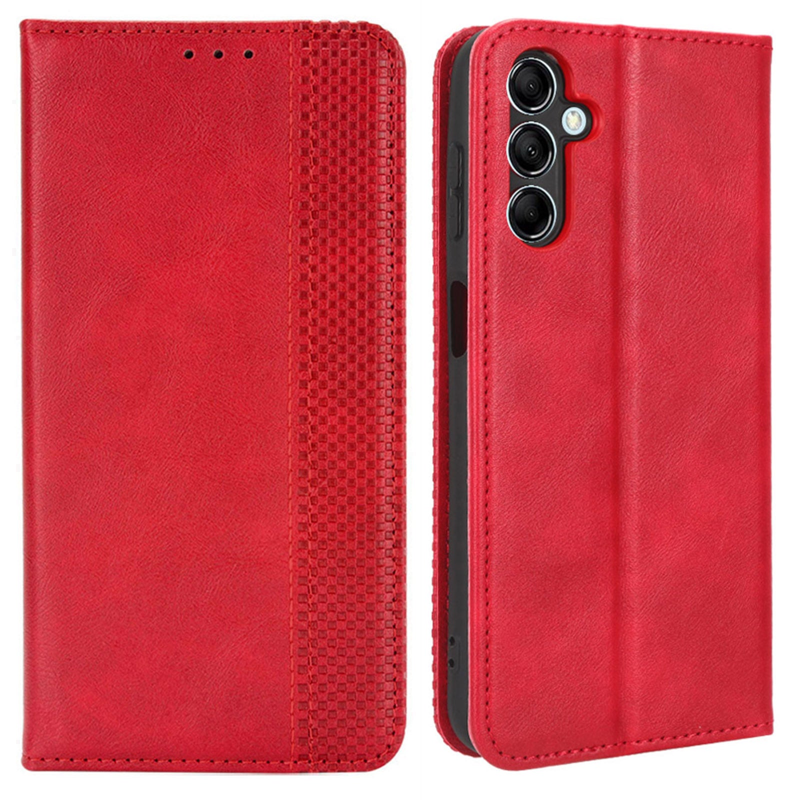 For Samsung Galaxy M14 5G Retro Phone Case PU Leather Phone Stand Wallet Protective Cover