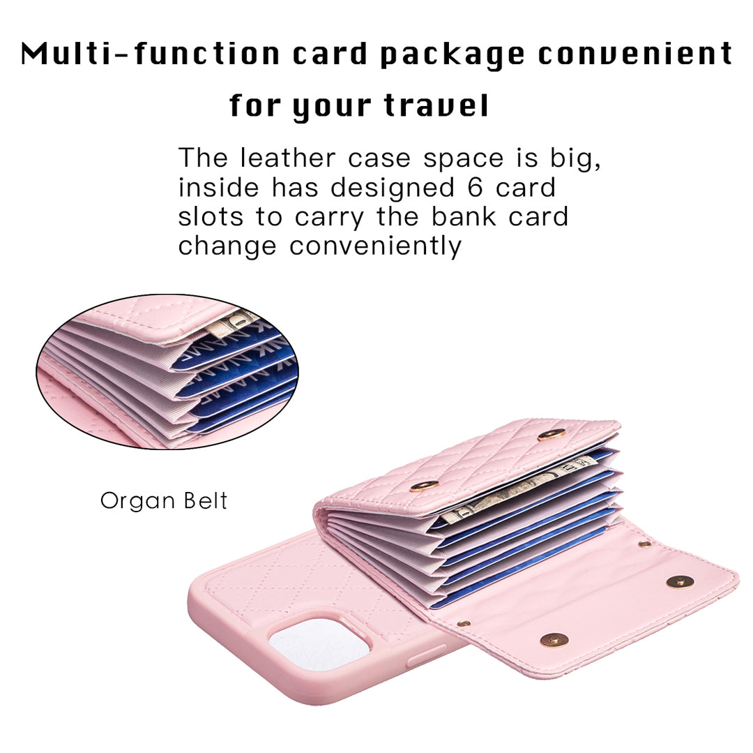 BF23-Style For iPhone 14 Plus Kickstand Phone Shell Horizontal Card Holder PU Leather TPU Phone Case