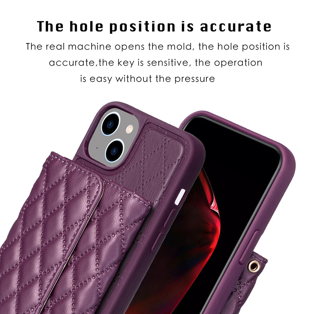 BF23-Style For iPhone 14 Plus Kickstand Phone Shell Horizontal Card Holder PU Leather TPU Phone Case