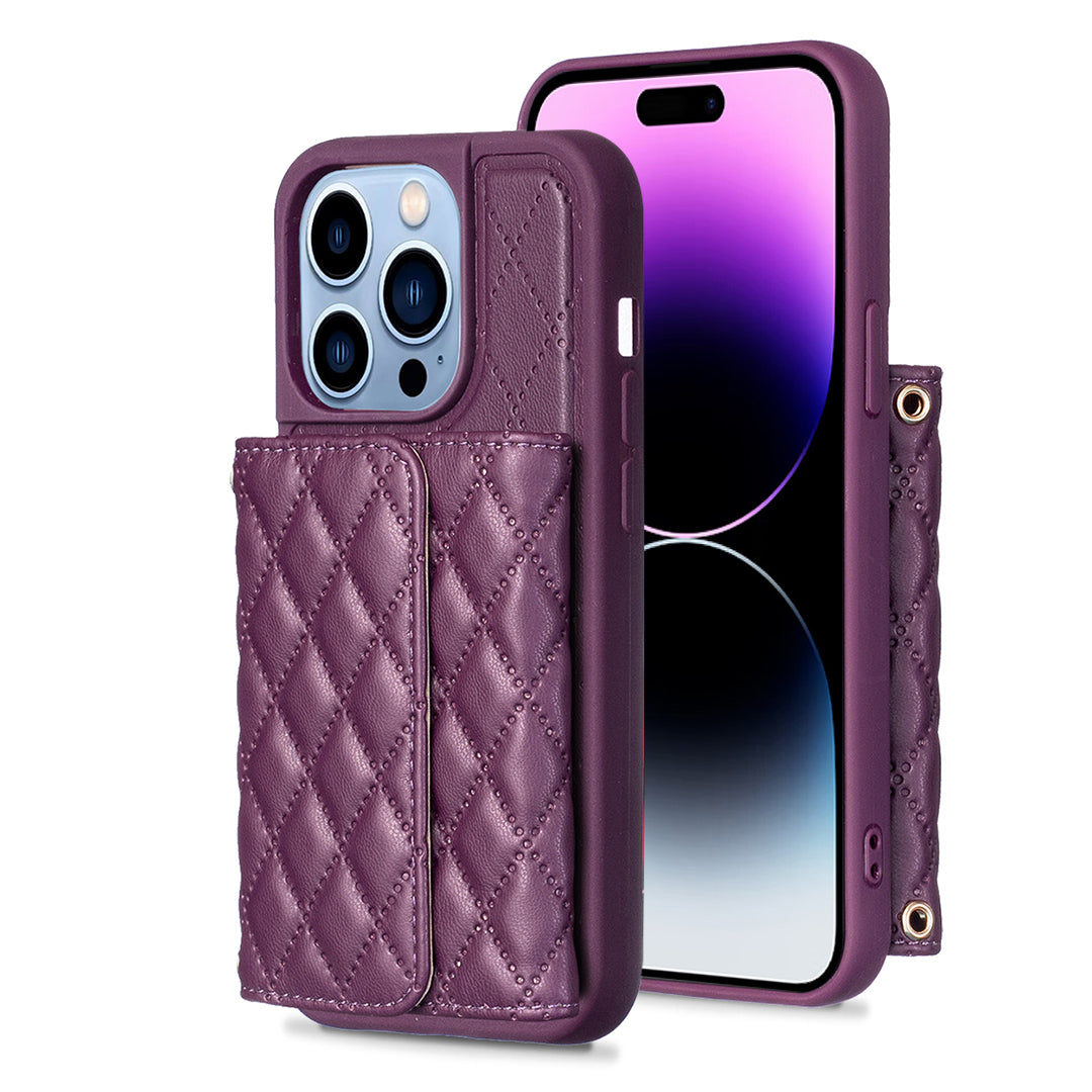 BF23-Style For iPhone 14 Pro Max Cell Phone Cover Kickstand PU Leather TPU Phone Case with Horizontal Card Holder