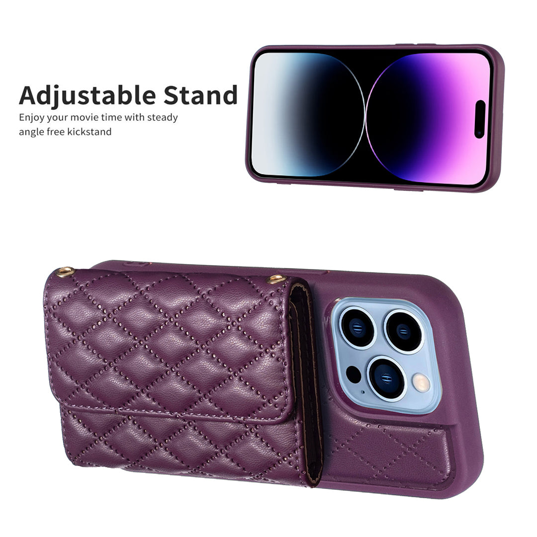 BF23-Style For iPhone 14 Pro Max Cell Phone Cover Kickstand PU Leather TPU Phone Case with Horizontal Card Holder