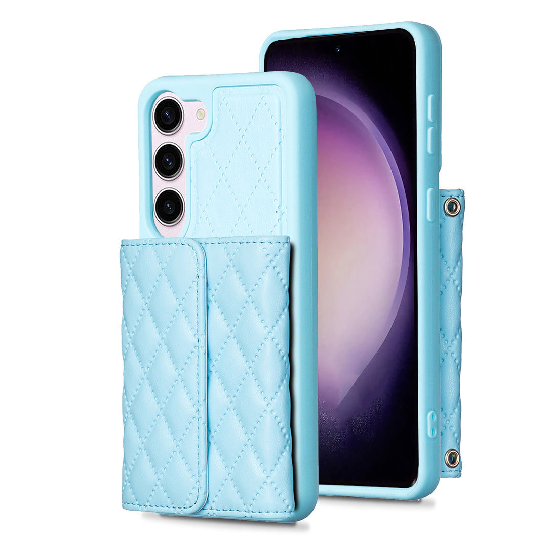 BF23-Style For Samsung Galaxy S23 Cell Phone Cover Horizontal Card Holder Kickstand PU Leather TPU Phone Case