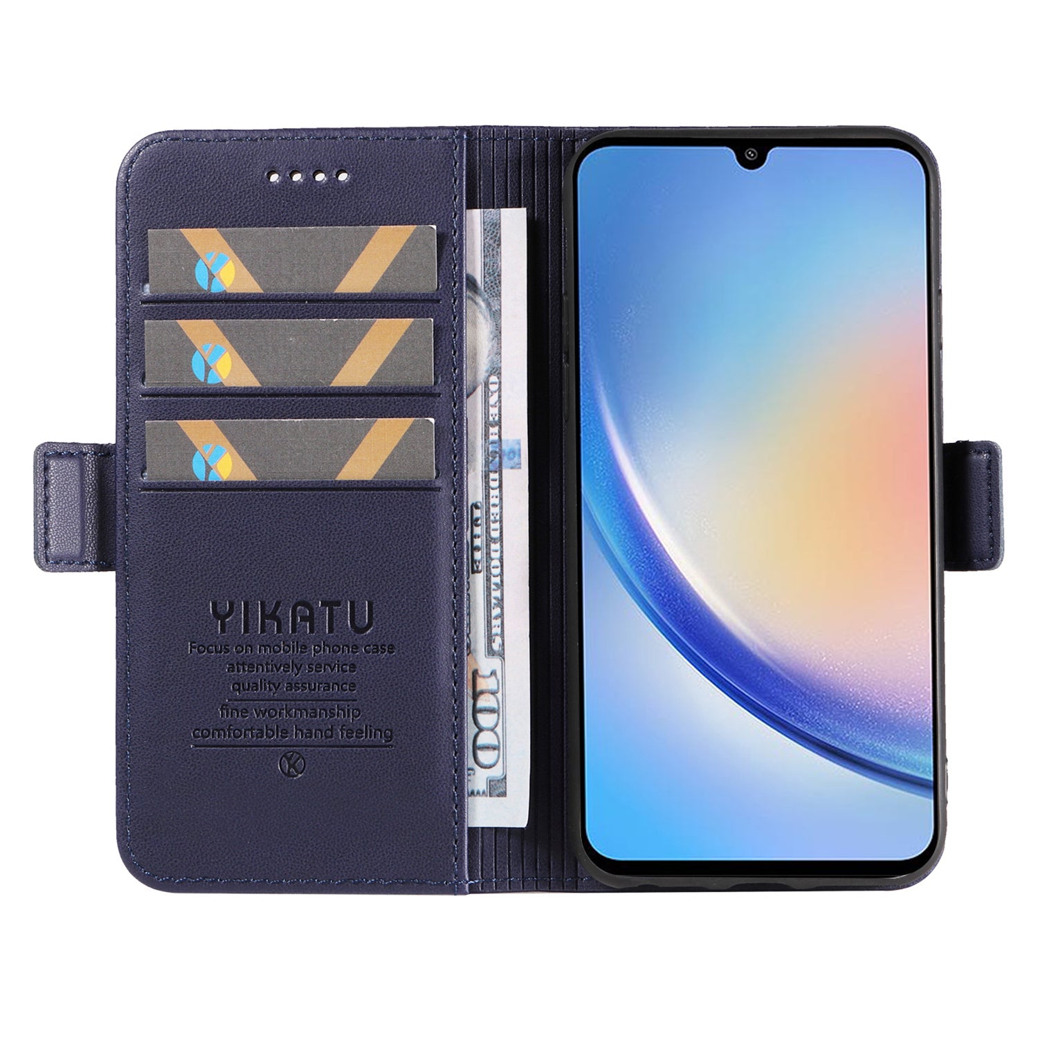 YIKATU YK-003 PU kožený flipový kryt na telefon Samsung Galaxy A34 5G s peněženkou