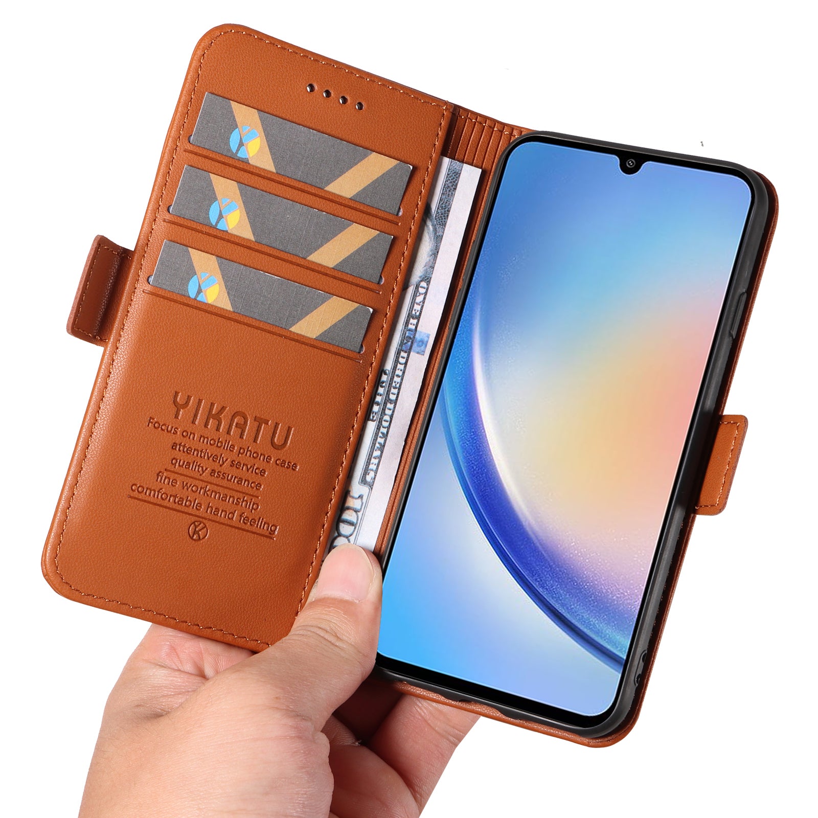 YIKATU YK-003 For Samsung Galaxy A54 5G Side Clasp Flip Stand Cover Anti-drop PU Leather Wallet Phone Case