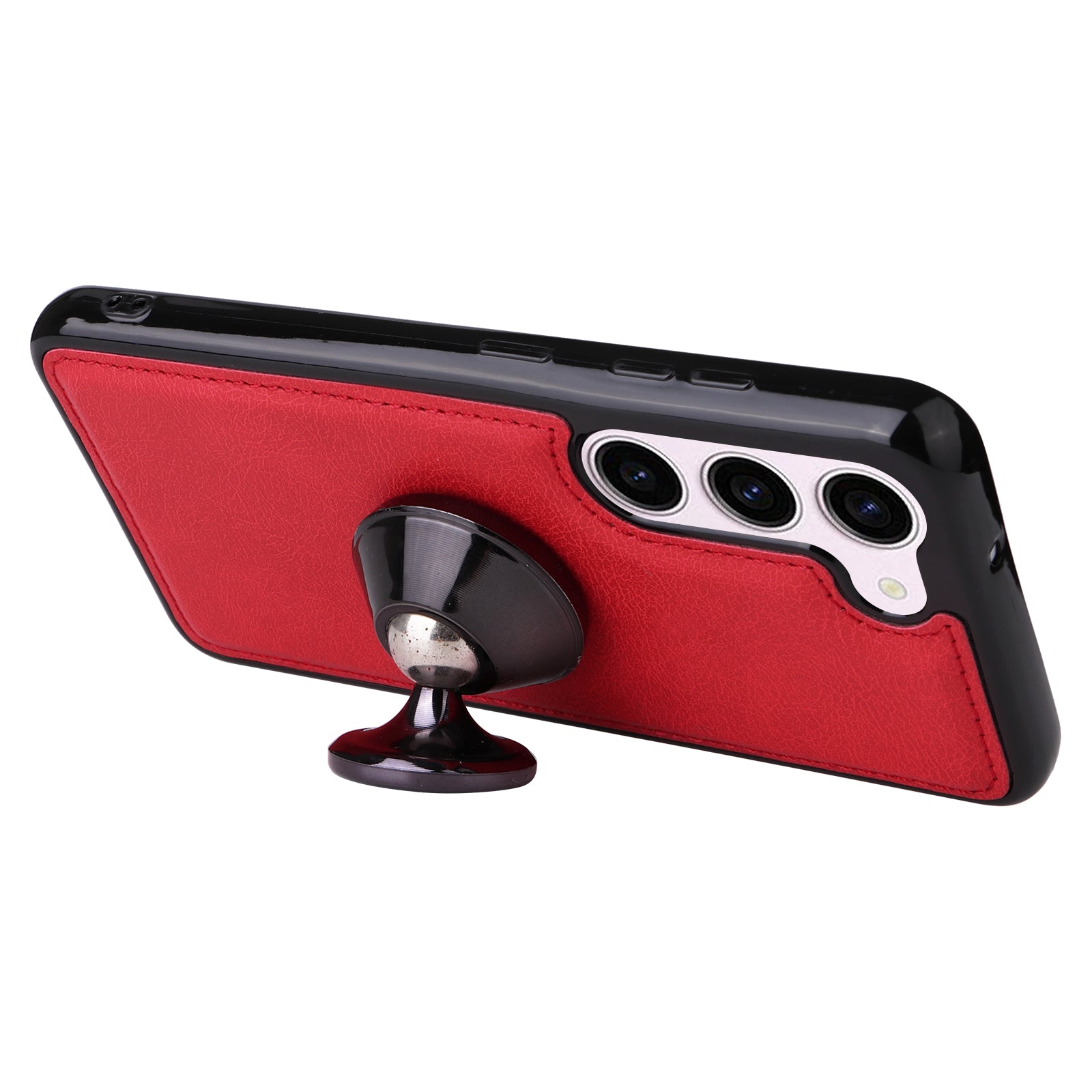 KT Leather Series-3 for Samsung Galaxy S23 Magnetic Detachable PU Leather Case Solid Color Stand Wallet Phone Cover with Strap