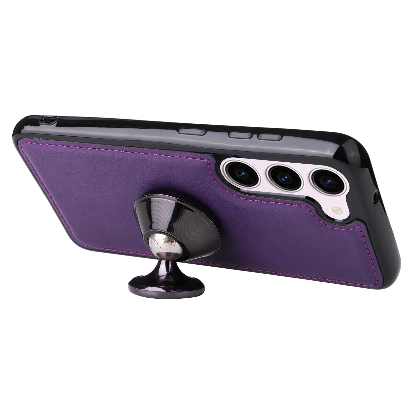 KT Leather Series-3 for Samsung Galaxy S23 Magnetic Detachable PU Leather Phone Case Folding Stand Wallet Protective Cover with Strap