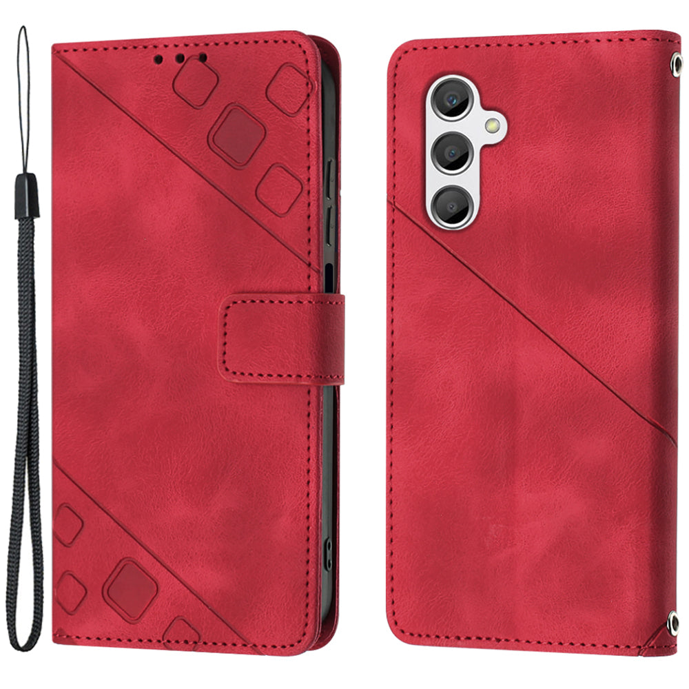 PT005 YB Imprinting Series-6 Phone Case for Samsung Galaxy A24 4G Wallet Stand PU Leather Phone Cover