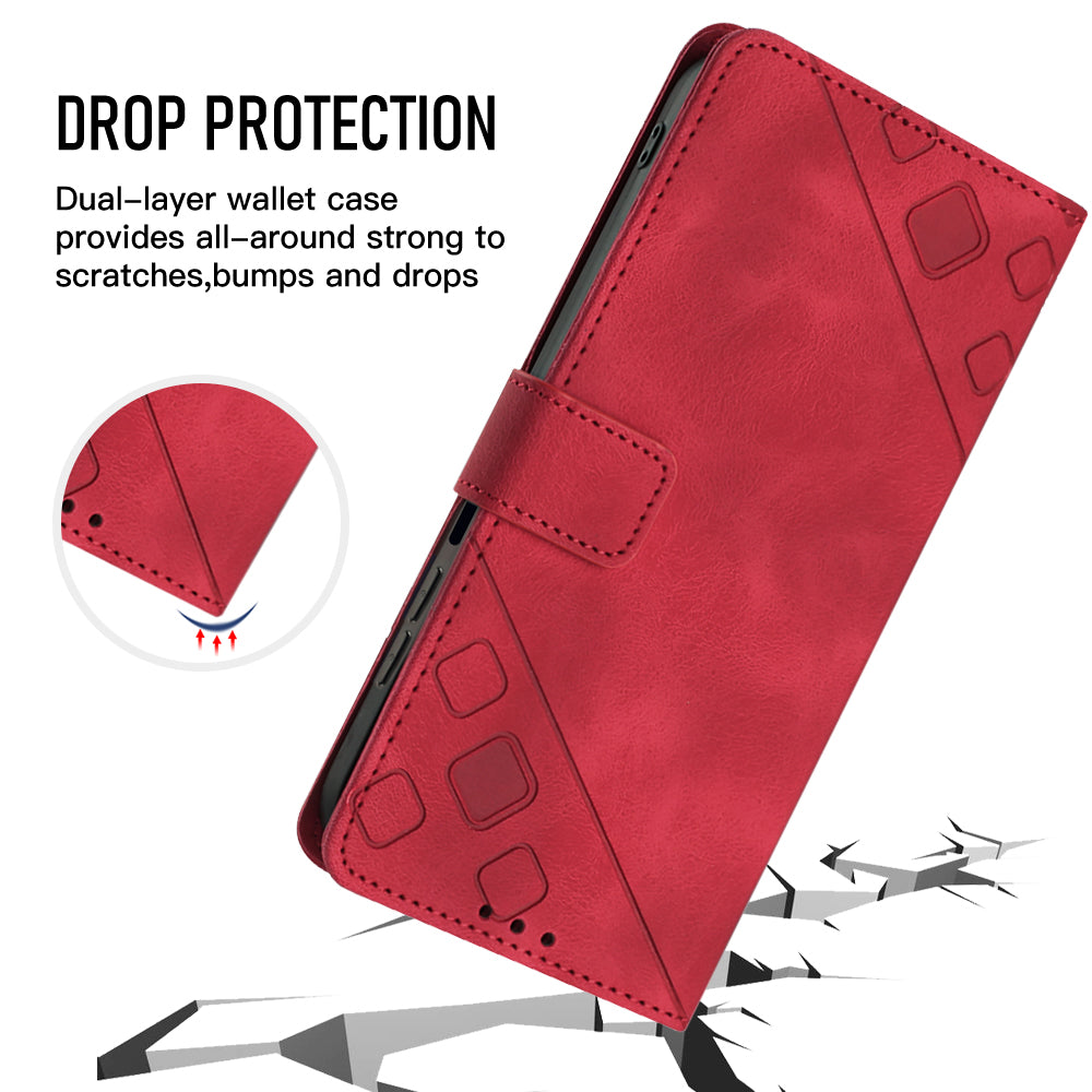 PT005 YB Imprinting Series-6 Phone Case for Samsung Galaxy A24 4G Wallet Stand PU Leather Phone Cover