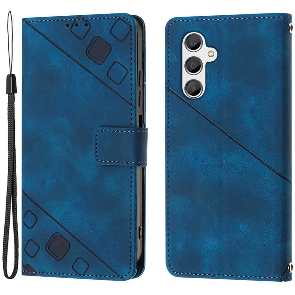 PT005 YB Imprinting Series-6 Phone Case for Samsung Galaxy A24 4G Wallet Stand PU Leather Phone Cover