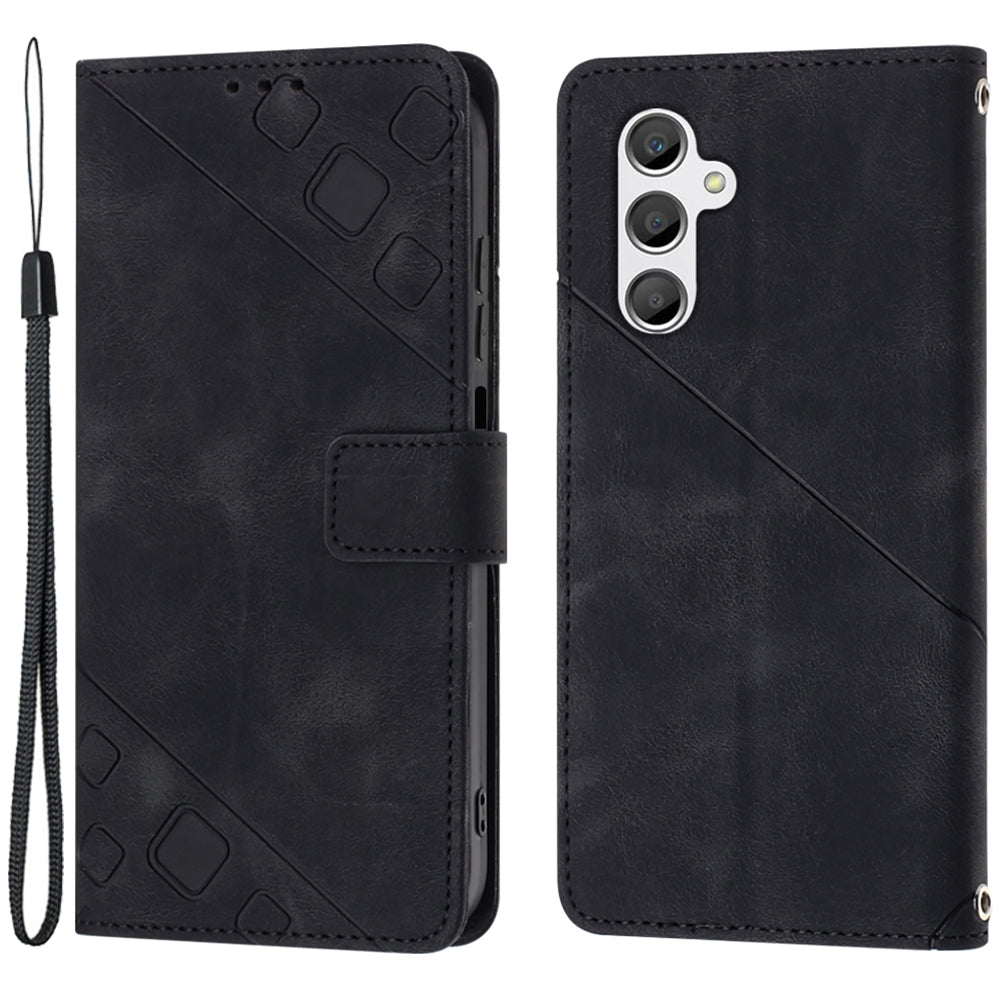 PT005 YB Imprinting Series-6 Phone Case for Samsung Galaxy A24 4G Wallet Stand PU Leather Phone Cover