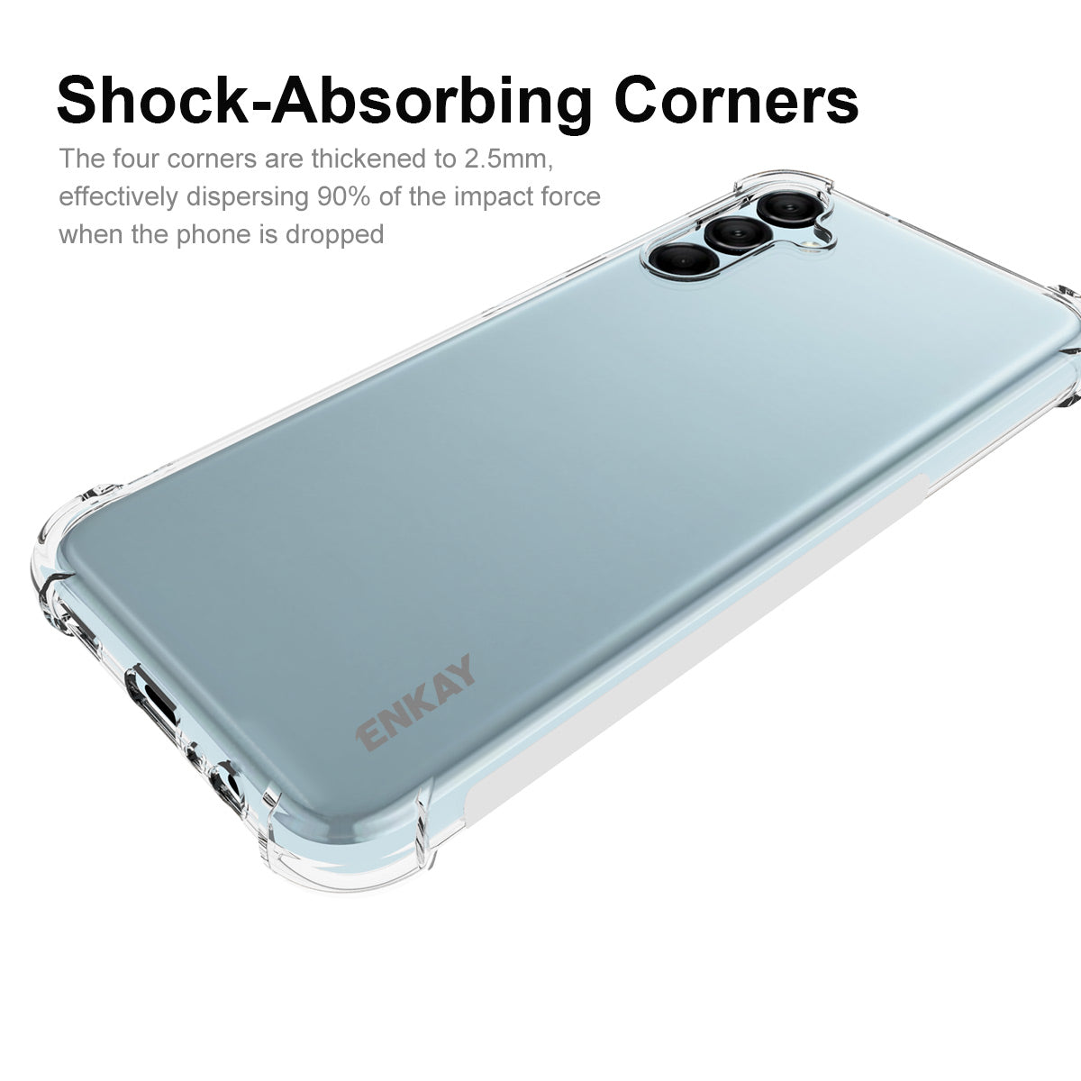 ENKAY HAT PRINCE For Samsung Galaxy M14 5G Anti-slip Strip Edge Phone Case Soft TPU HD Clear Phone Cover