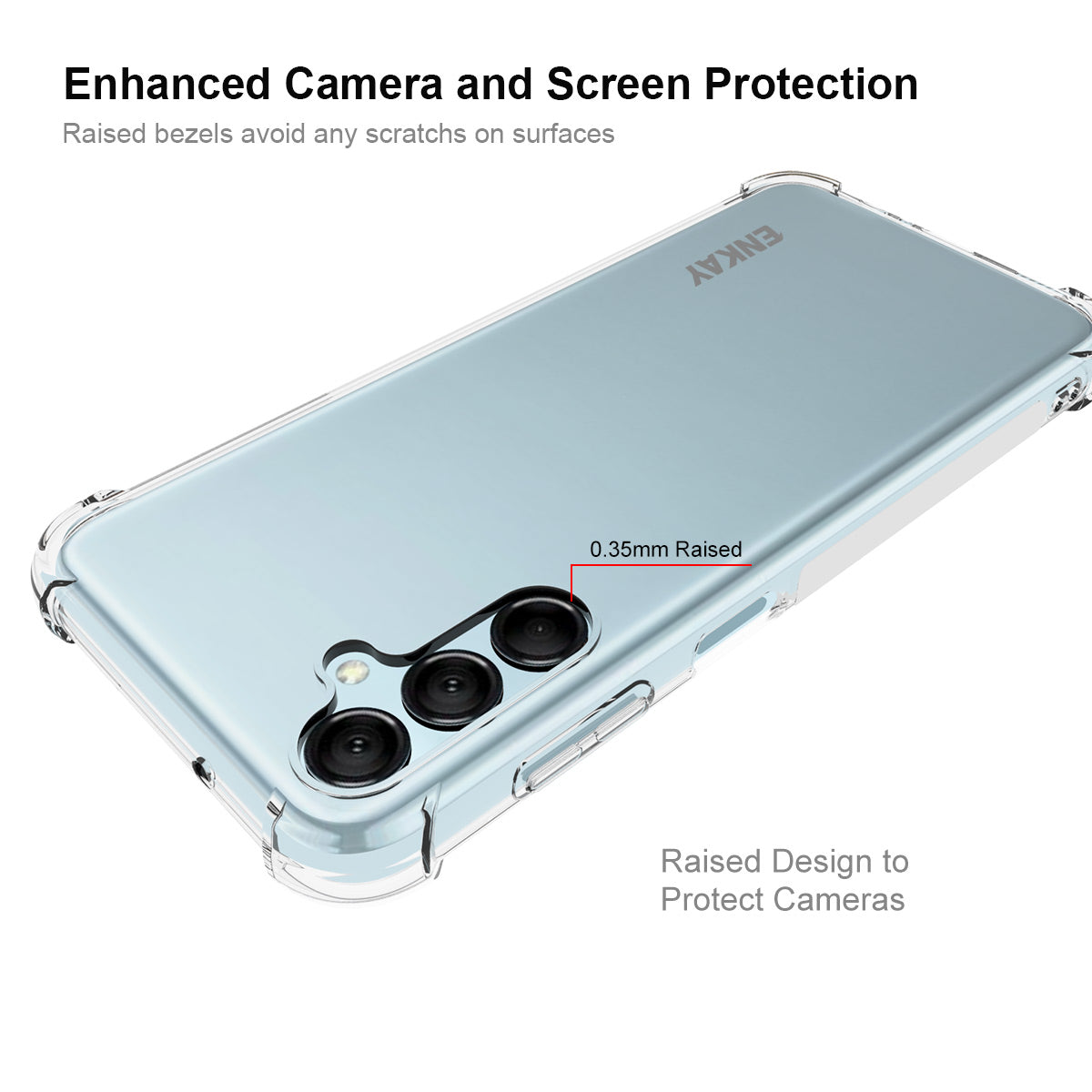 ENKAY HAT PRINCE For Samsung Galaxy M14 5G Anti-slip Strip Edge Phone Case Soft TPU HD Clear Phone Cover
