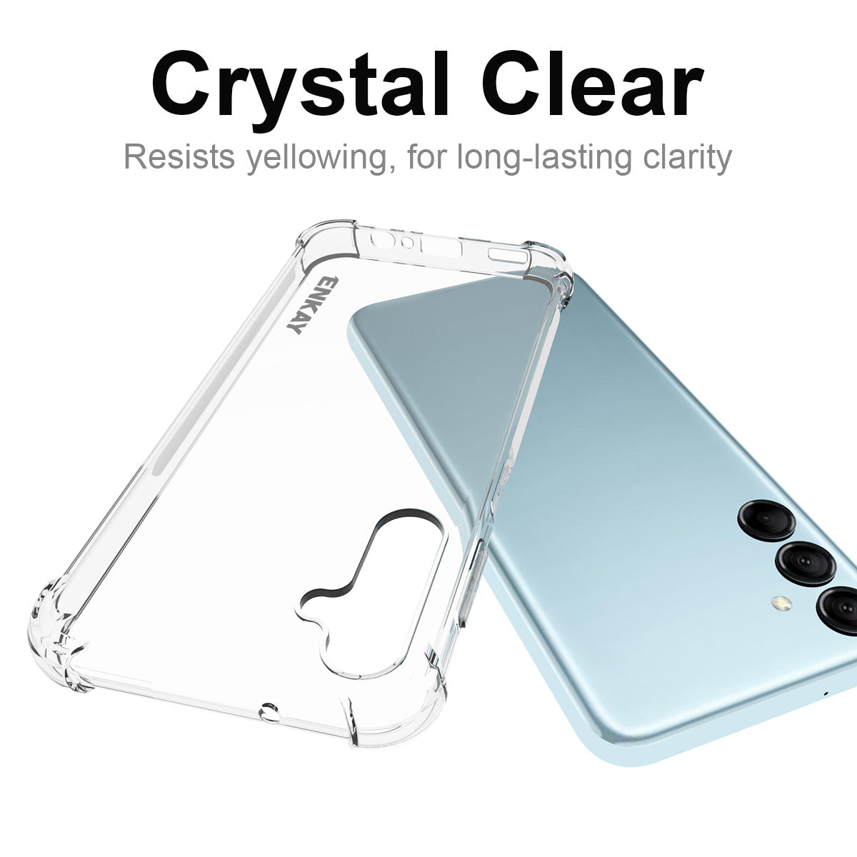 ENKAY HAT PRINCE For Samsung Galaxy M14 5G Anti-slip Strip Edge Phone Case Soft TPU HD Clear Phone Cover