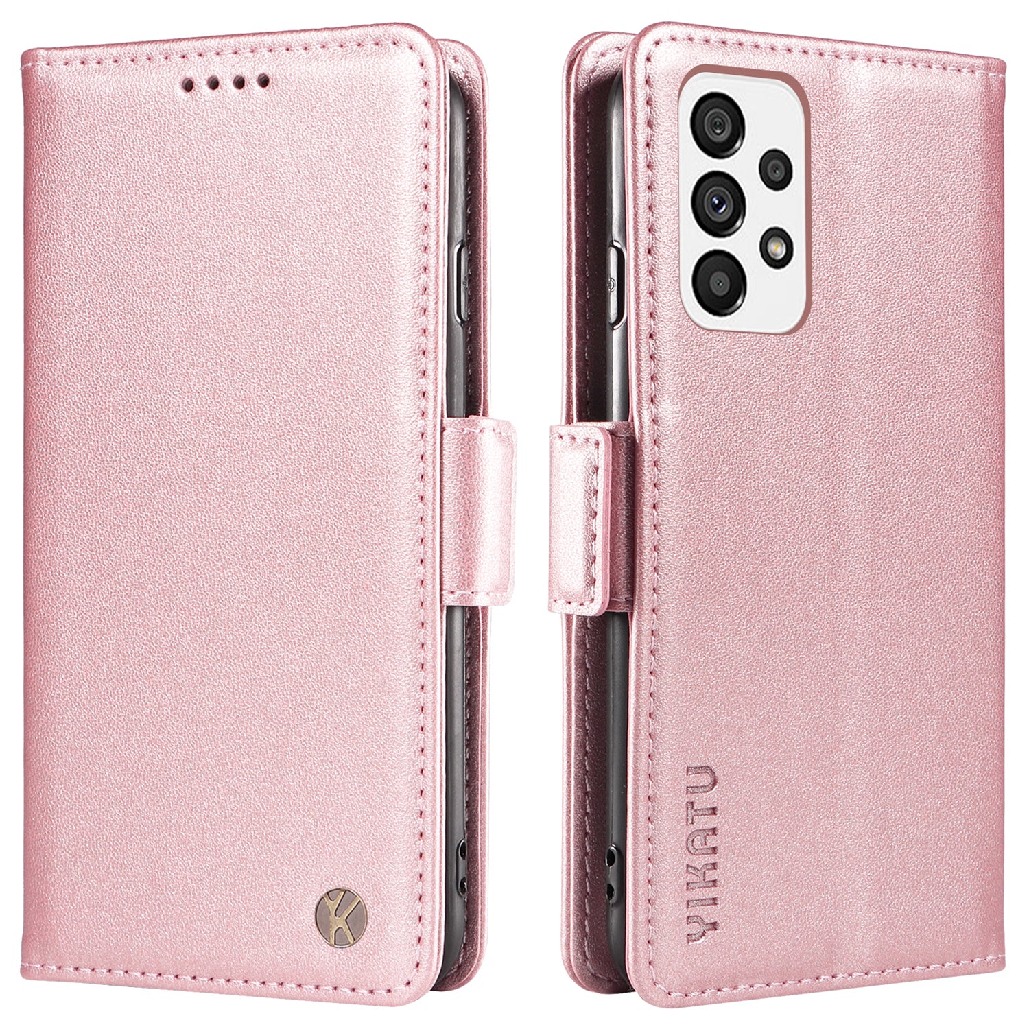 YIKATU YK-003 For Samsung Galaxy A73 5G Wallet Phone Case Stand Magnetic Closure Matte TPU PU Leather Cover
