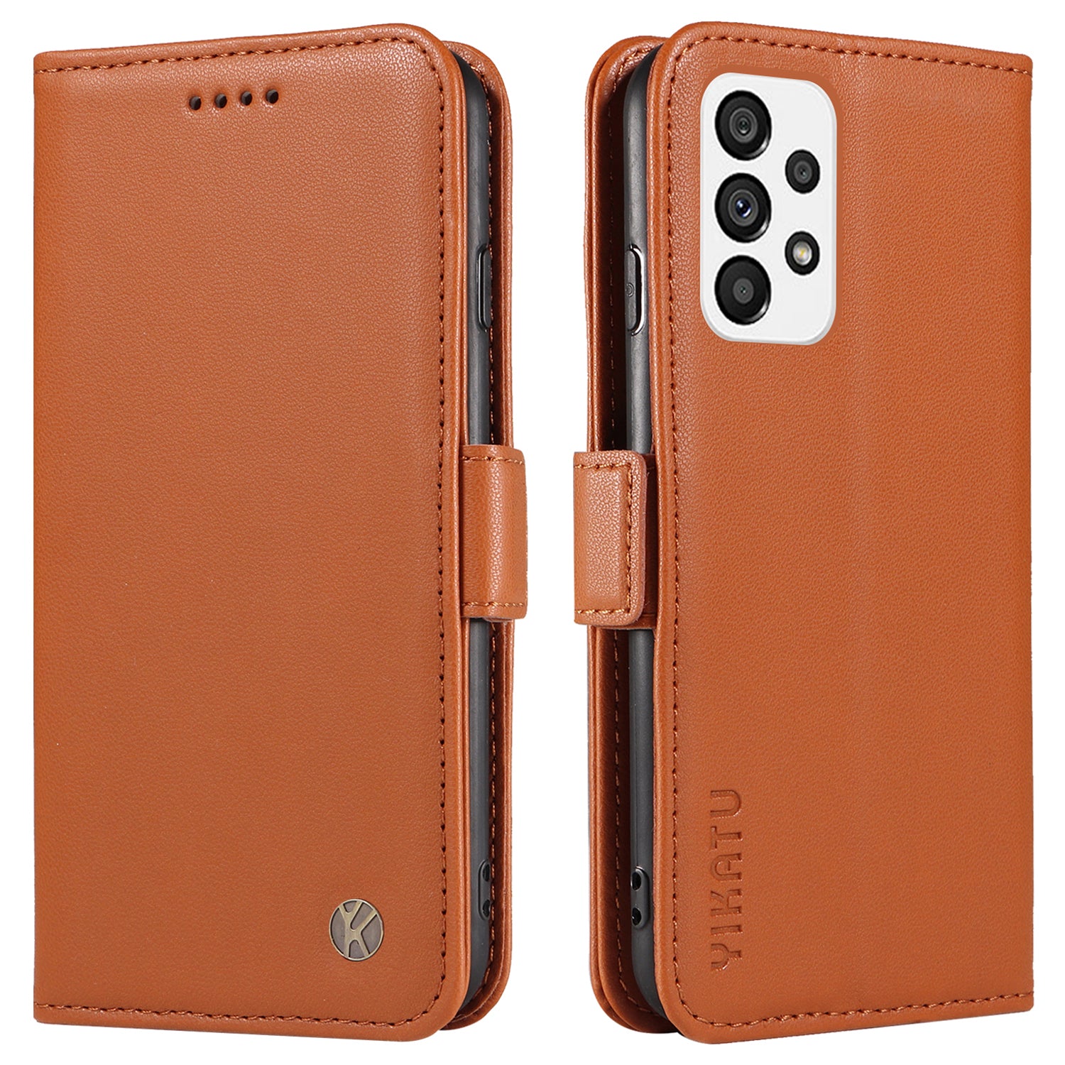 YIKATU YK-003 For Samsung Galaxy A73 5G Wallet Phone Case Stand Magnetic Closure Matte TPU PU Leather Cover