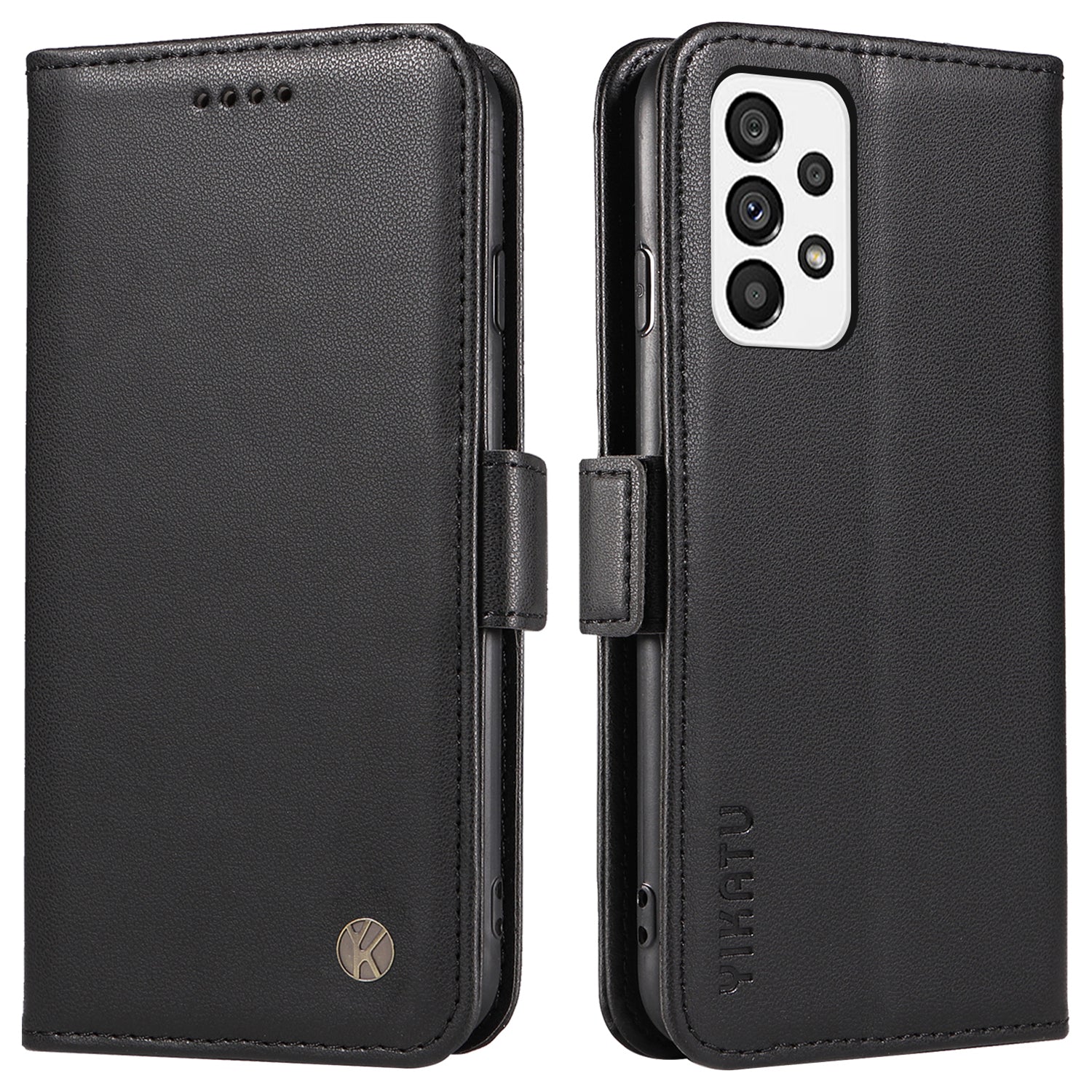 YIKATU YK-003 For Samsung Galaxy A73 5G Wallet Phone Case Stand Magnetic Closure Matte TPU PU Leather Cover