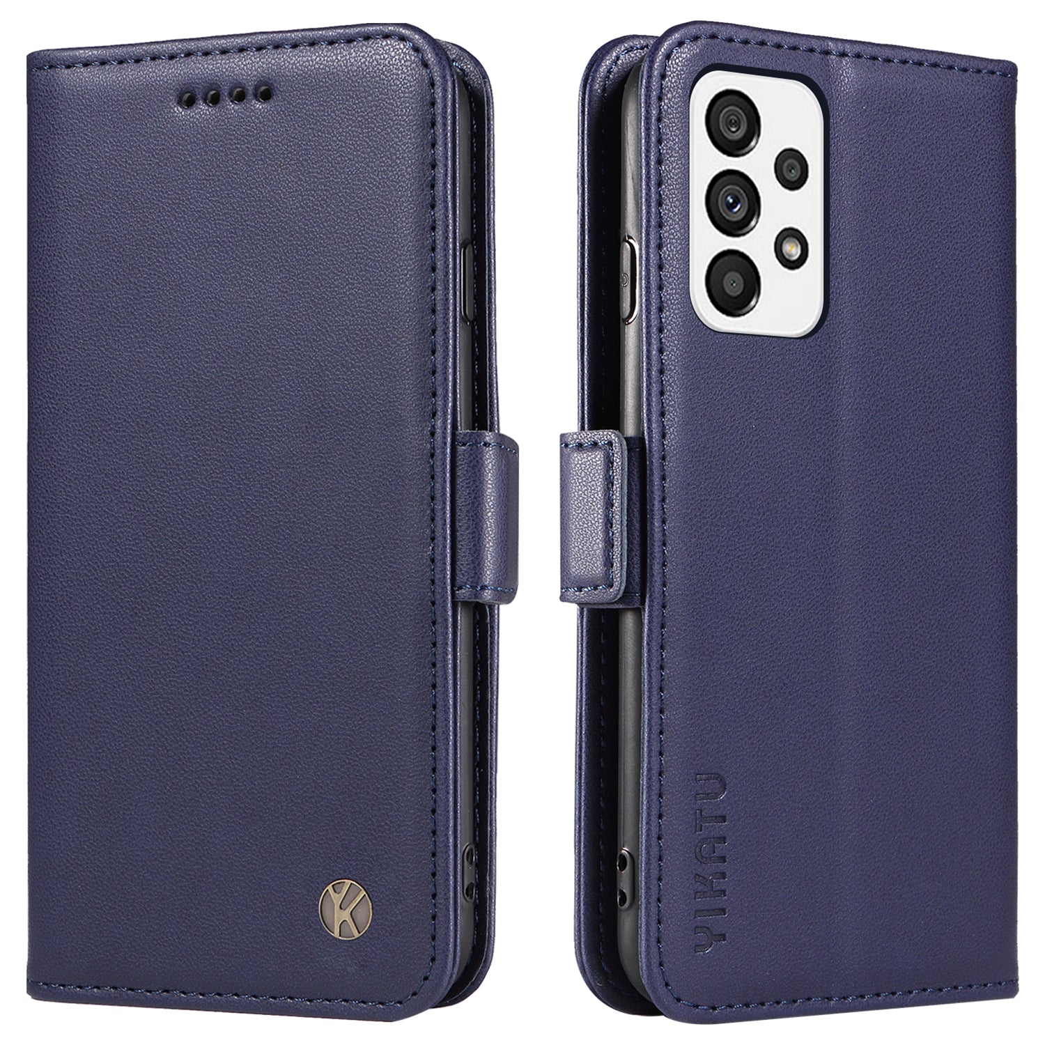 YIKATU YK-003 For Samsung Galaxy A73 5G Wallet Phone Case Stand Magnetic Closure Matte TPU PU Leather Cover