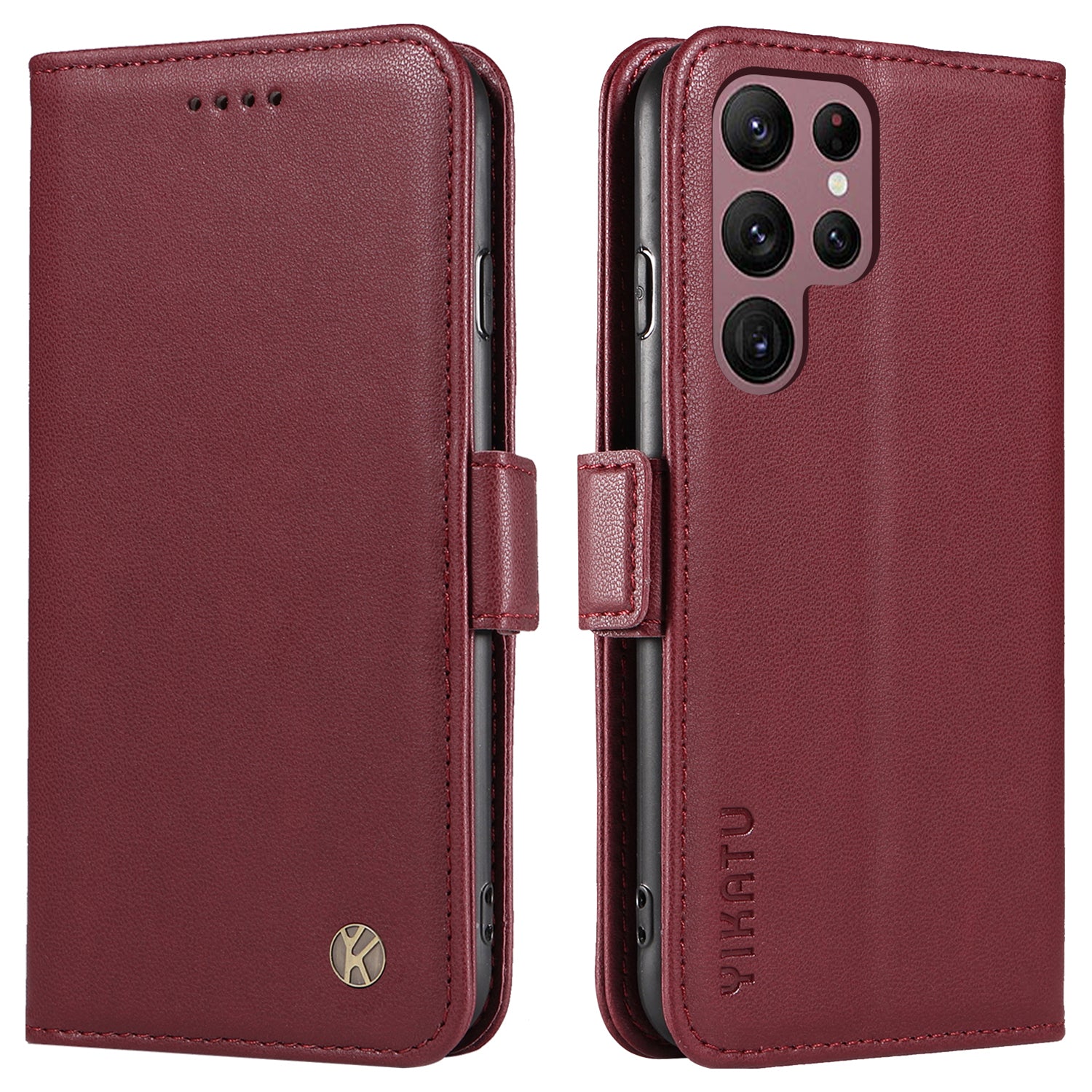 YIKATU YK-003 PU kožené pouzdro na telefon pro Samsung Galaxy S22 Ultra 5G peněženkové pouzdro na telefon magnetický kryt