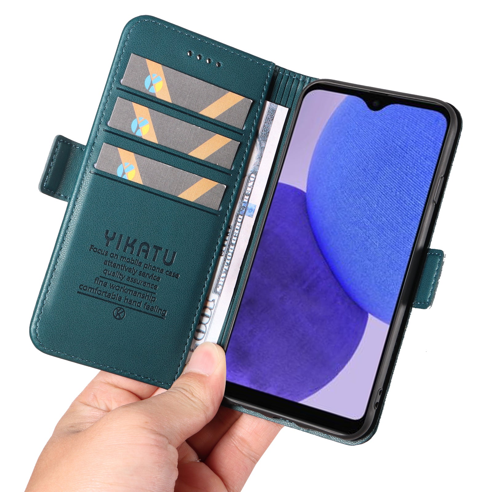 YIKATU YK-003 Magnetic Phone Shell for Samsung Galaxy A23e / A23s Wallet Leather Case Stand Anti-fall Cover