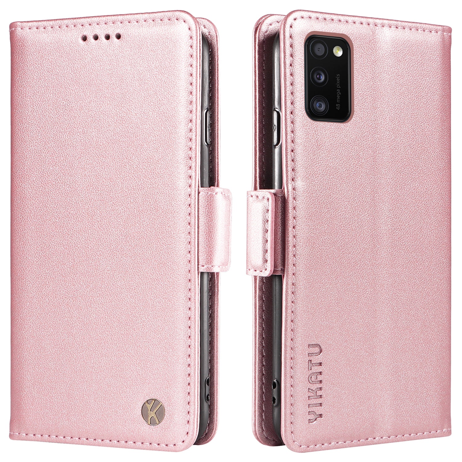 YIKATU YK-003 Leather Phone Shell for Samsung Galaxy A41 (Global Version) Wallet Case Stand Magnetic Anti-fall Cover
