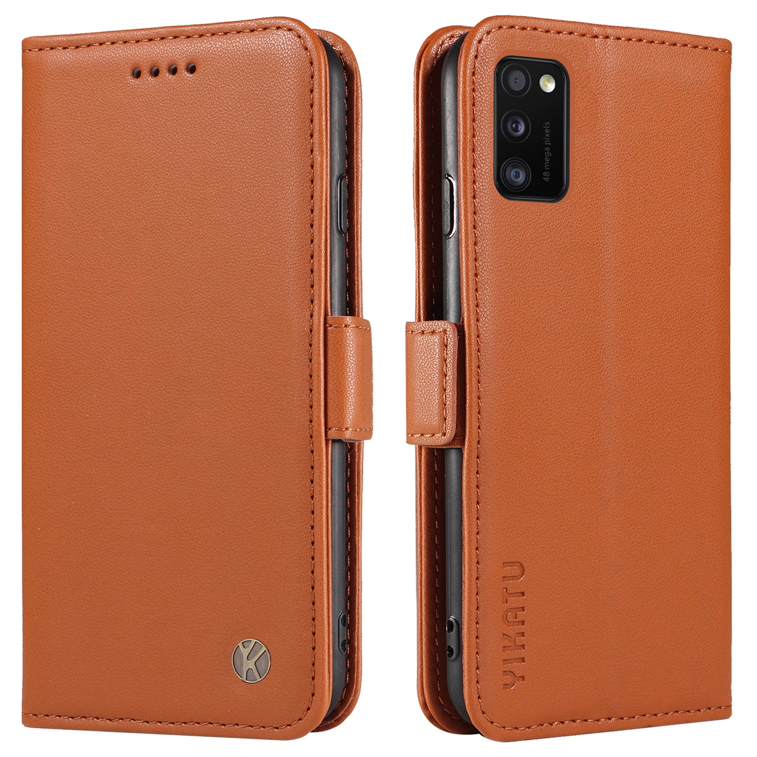 YIKATU YK-003 Leather Phone Shell for Samsung Galaxy A41 (Global Version) Wallet Case Stand Magnetic Anti-fall Cover