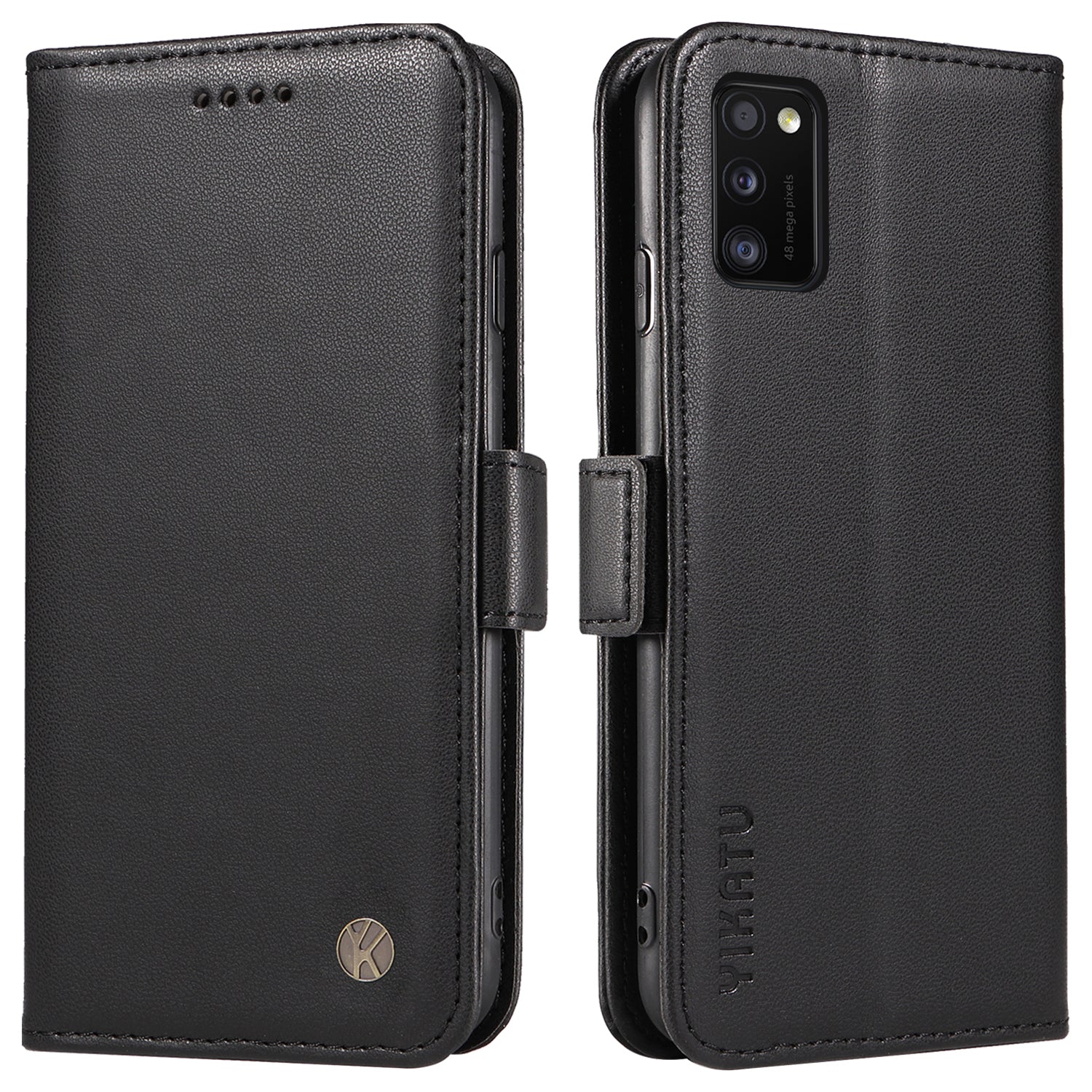 YIKATU YK-003 Leather Phone Shell for Samsung Galaxy A41 (Global Version) Wallet Case Stand Magnetic Anti-fall Cover