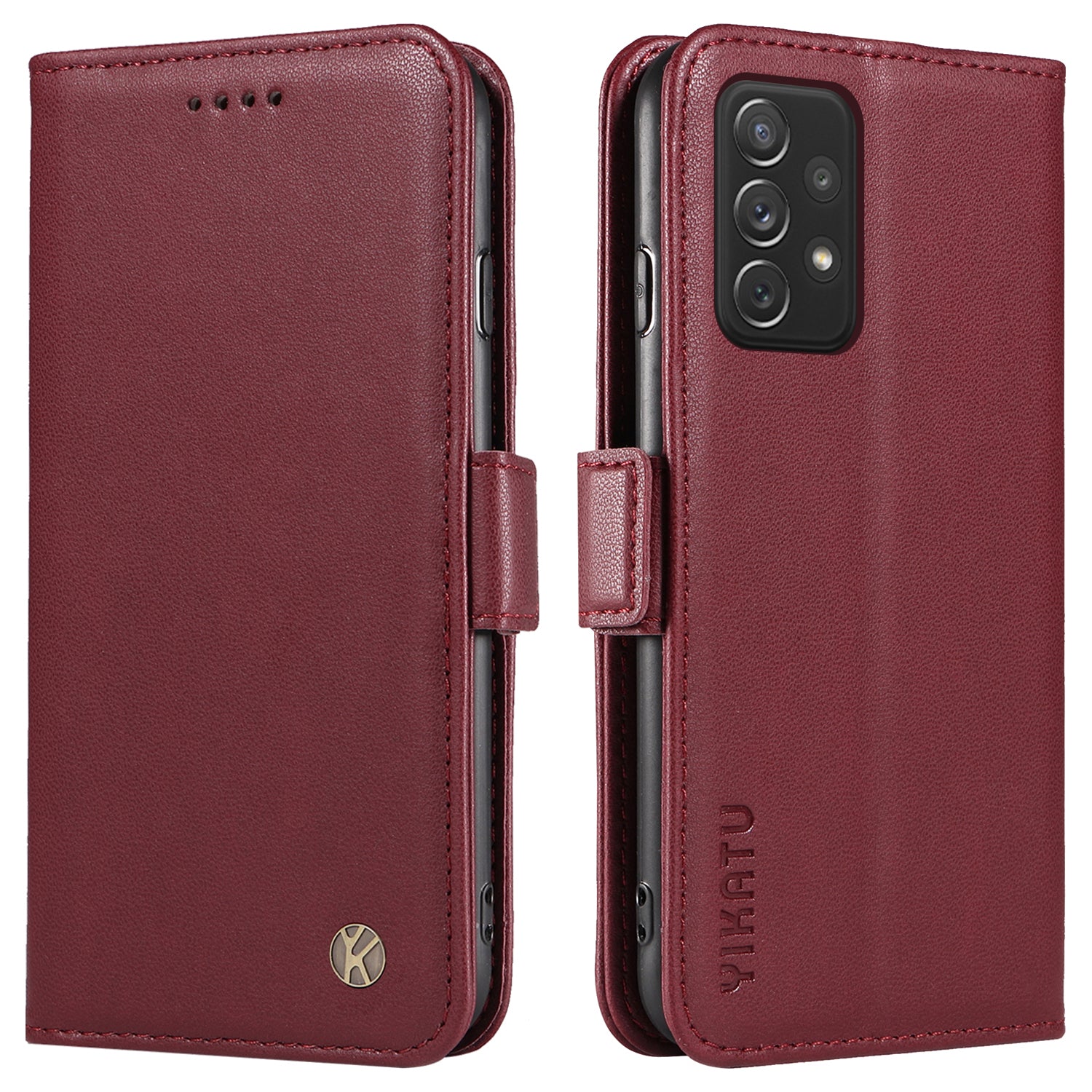 YIKATU YK-003 For Samsung Galaxy A72 4G / 5G Stand Magnetic Cover Leather Phone Shell Wallet Case