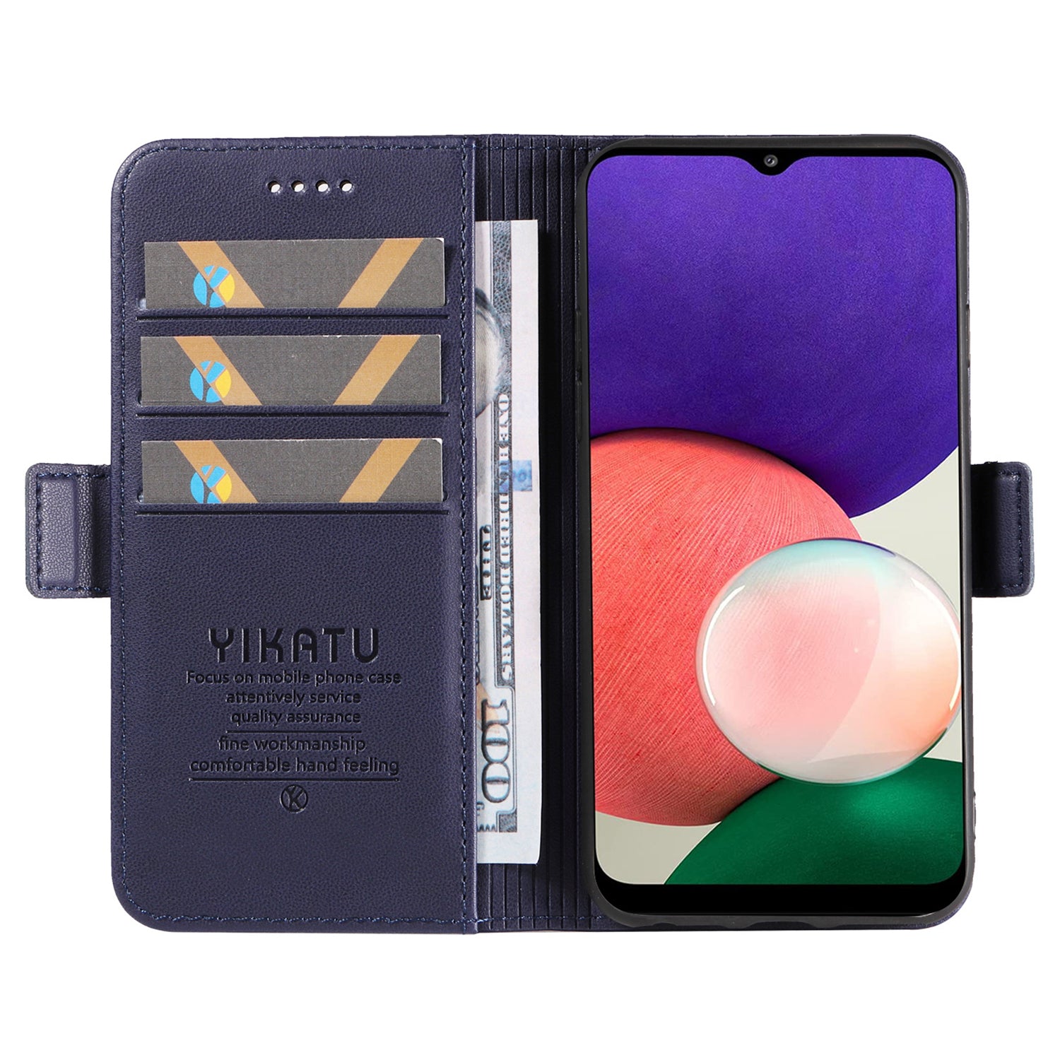 YIKATU YK-003 For Samsung Galaxy A72 4G / 5G Stand Magnetic Cover Leather Phone Shell Wallet Case