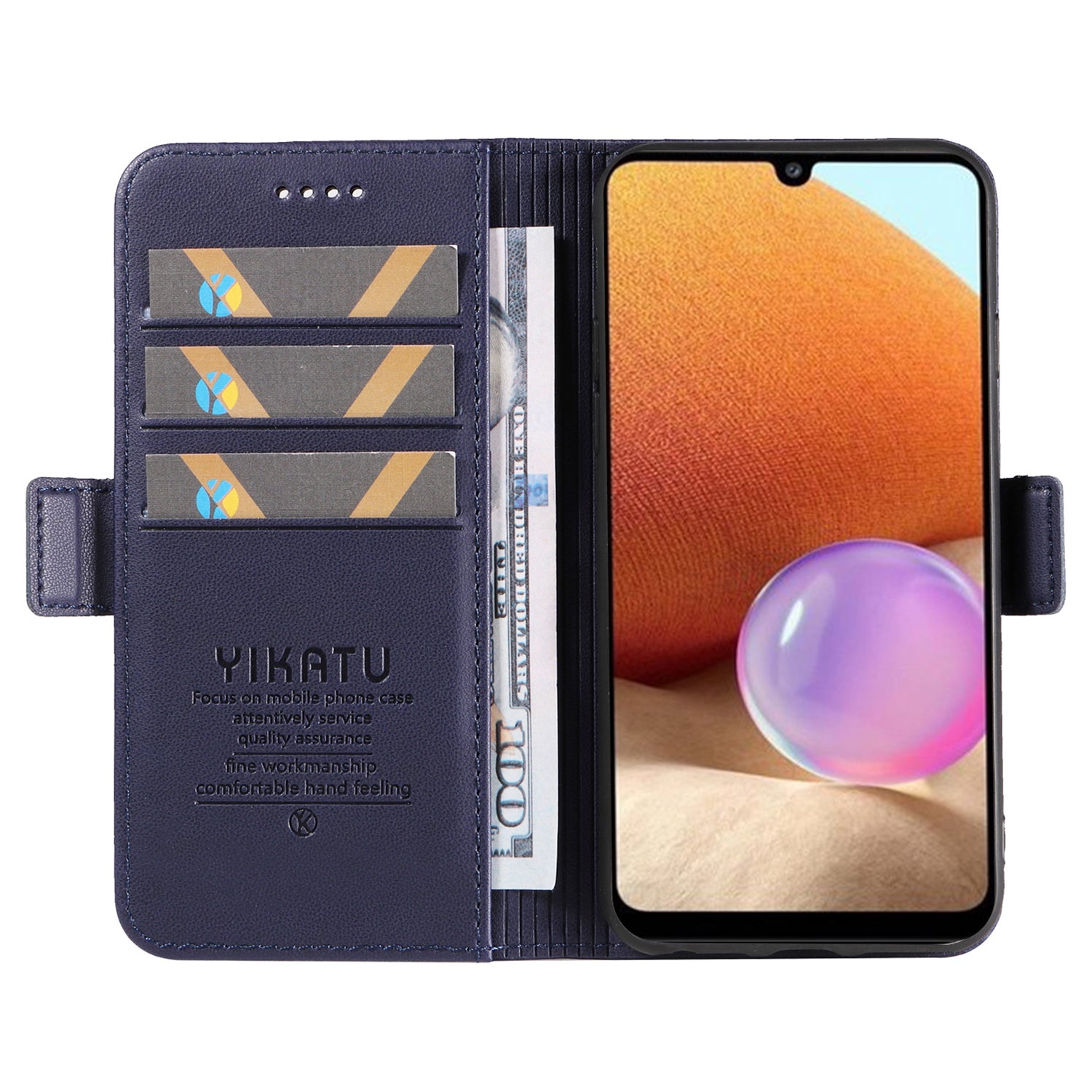 YIKATU YK-003 Leather Phone Shell for Samsung Galaxy A32 4G (EU Version) Wallet Case Stand Magnetic Cover