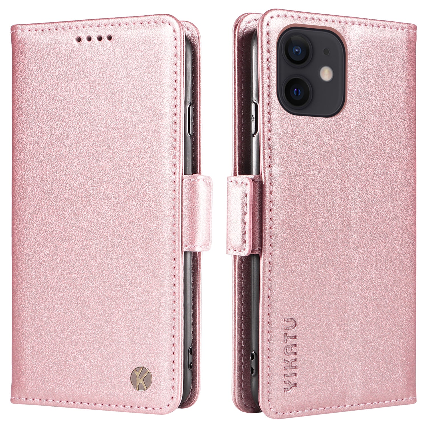 YIKATU YK-003 For iPhone 12/12 Pro 6.1 inch Wallet Case Anti-scratch PU Leather Stand Phone Flip Cover