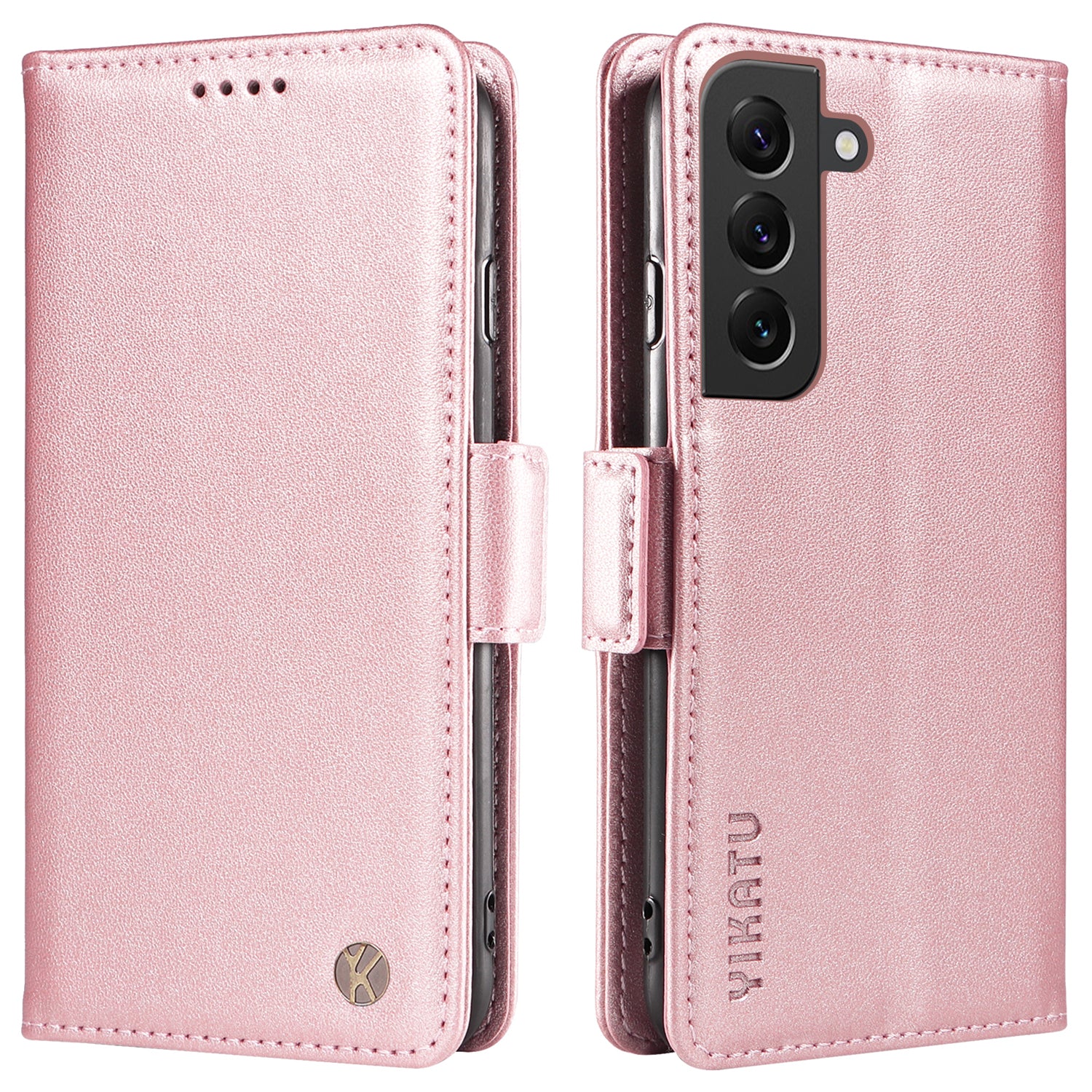 YIKATU YK-003 PU Leather Flip Cover for Samsung Galaxy S22 5G Case Anti-Drop Phone Shell with Wallet
