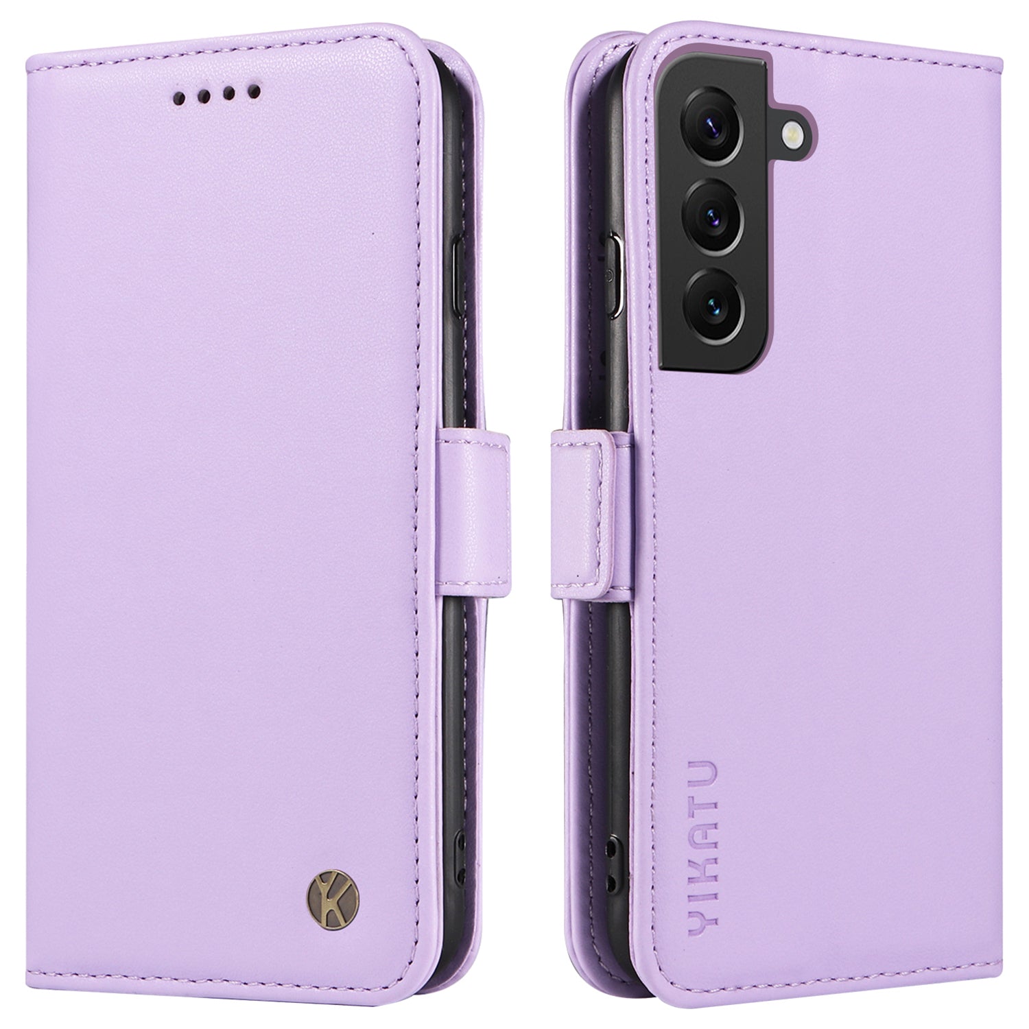 YIKATU YK-003 PU Leather Flip Cover for Samsung Galaxy S22 5G Case Anti-Drop Phone Shell with Wallet