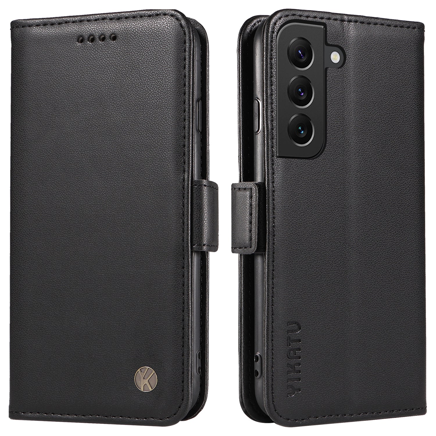YIKATU YK-003 PU Leather Flip Cover for Samsung Galaxy S22 5G Case Anti-Drop Phone Shell with Wallet