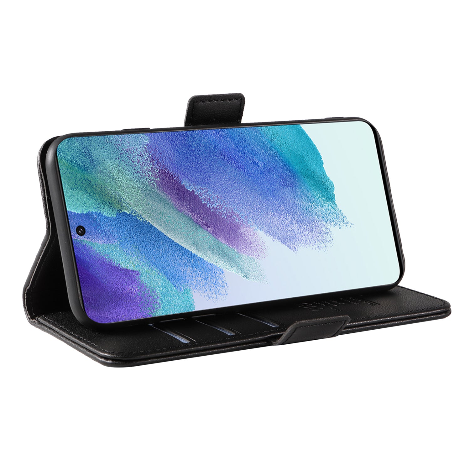YIKATU YK-003 pro Samsung Galaxy S21 FE 5G Flip Cover odolný proti poškrábání PU kožený stojánek Peněženka na telefon